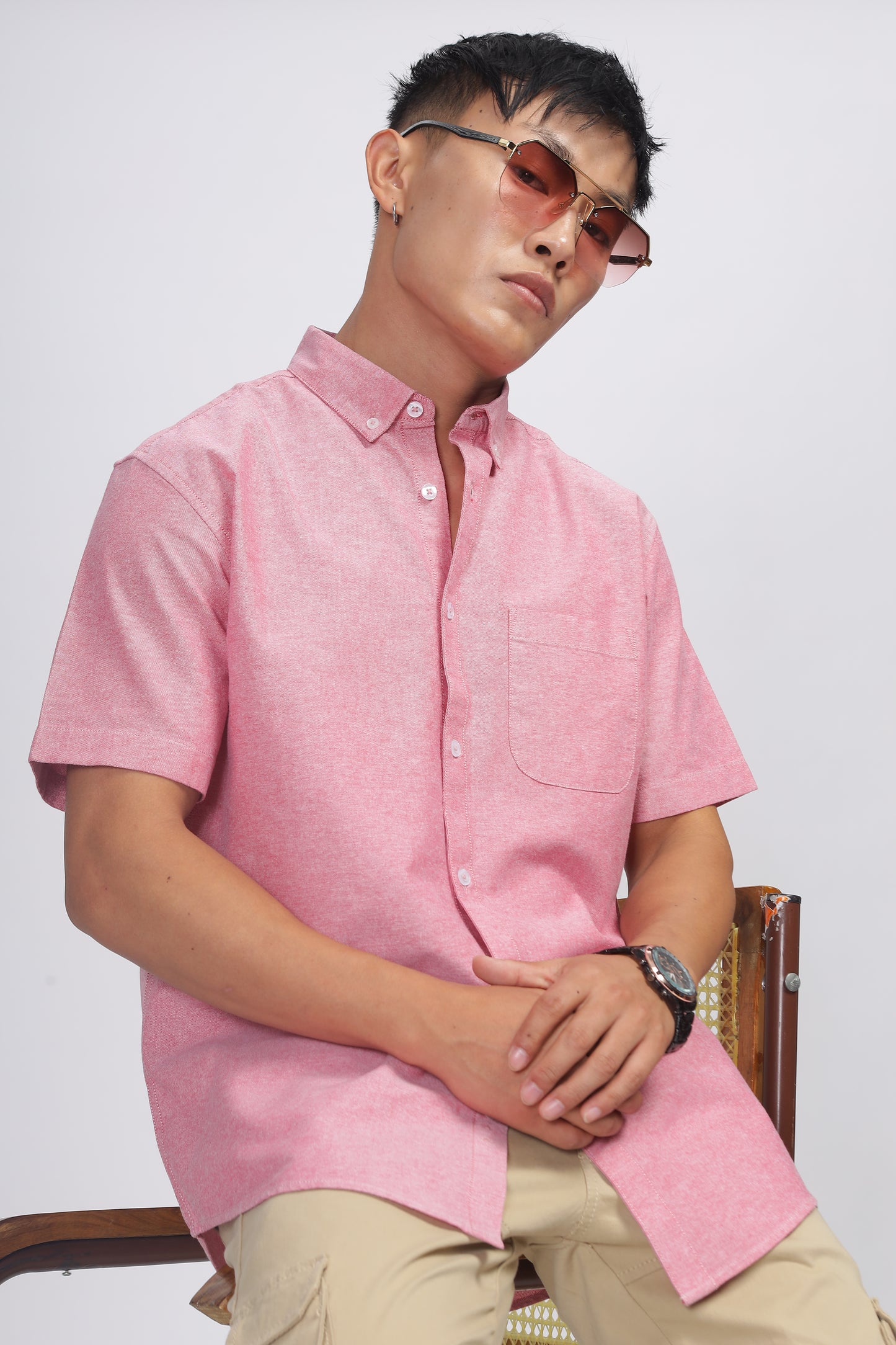 Uri Mauve Button Down Oxford Shirt