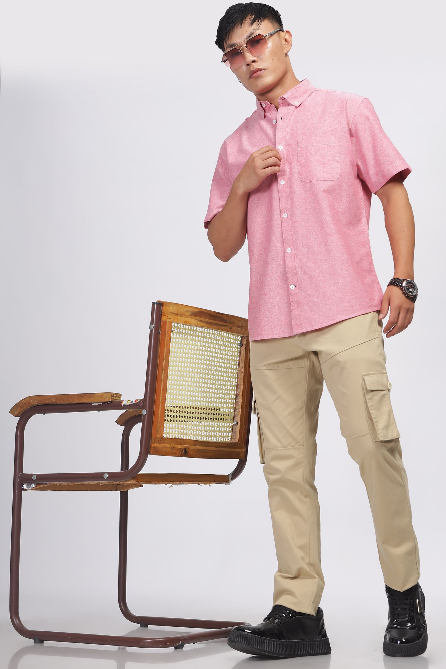 Uri Mauve Button Down Oxford Shirt
