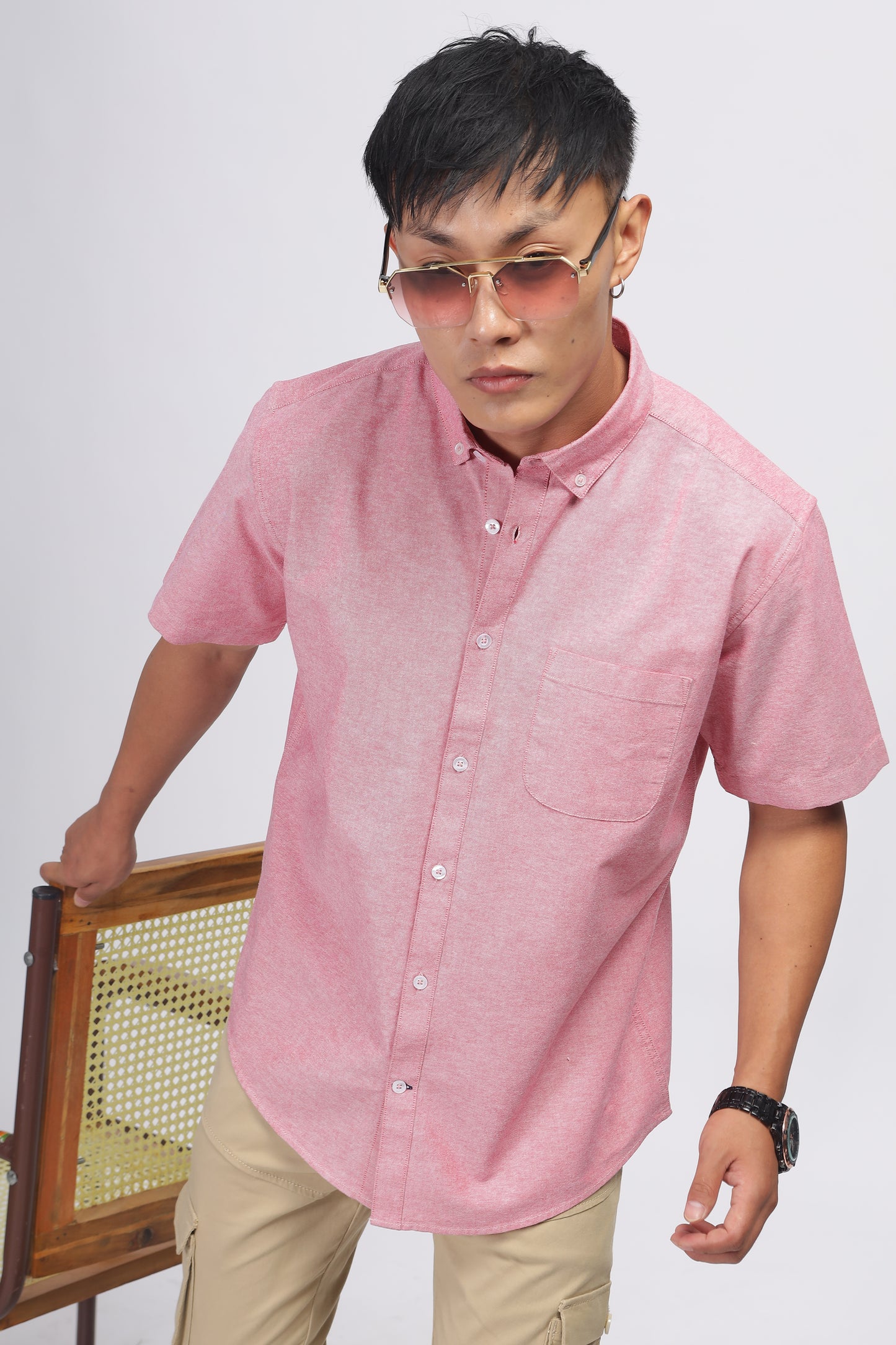 Uri Mauve Button Down Oxford Shirt