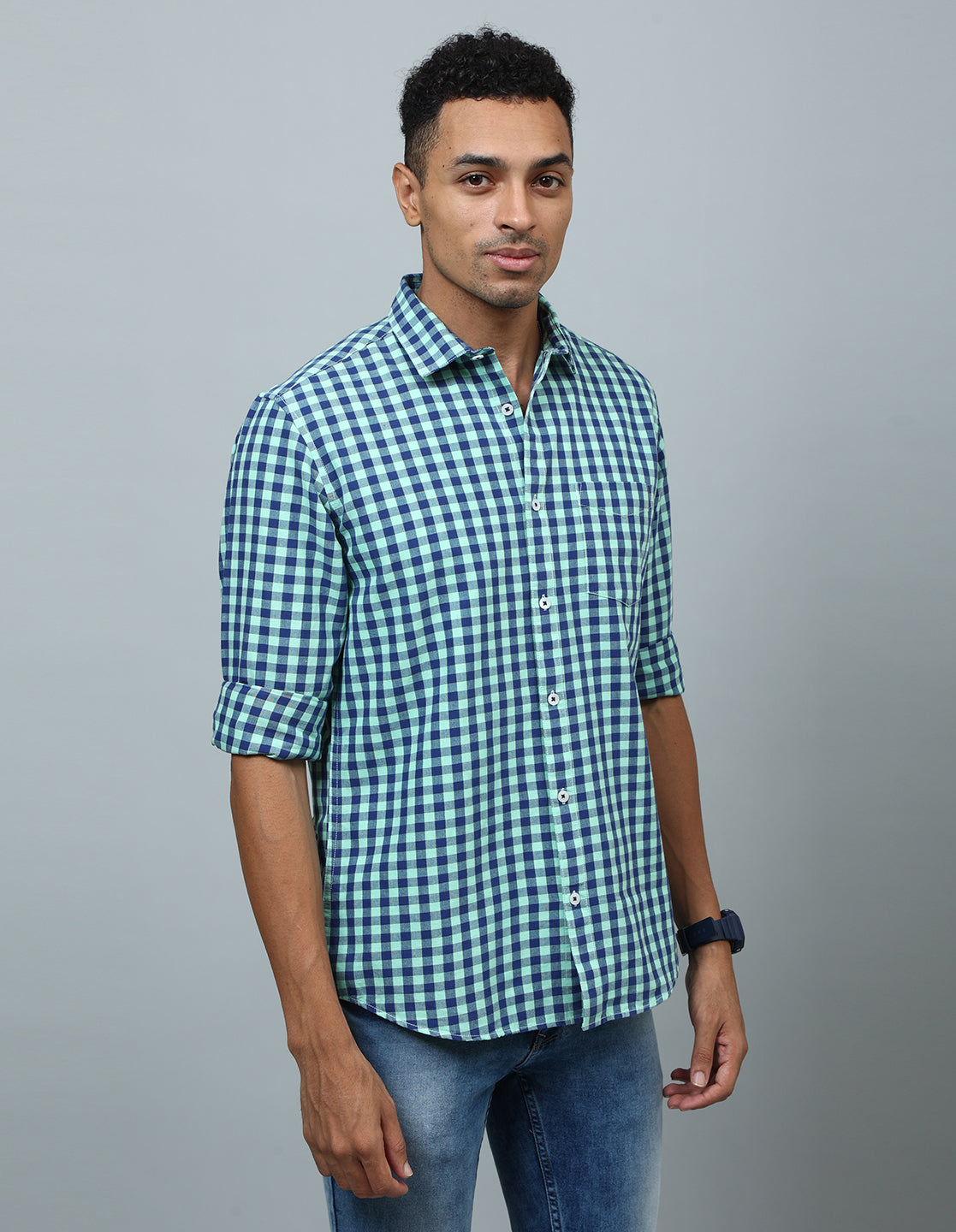 Men Green Regular Fit Casual Shirt - Kashyap Global Lifestyles LLP