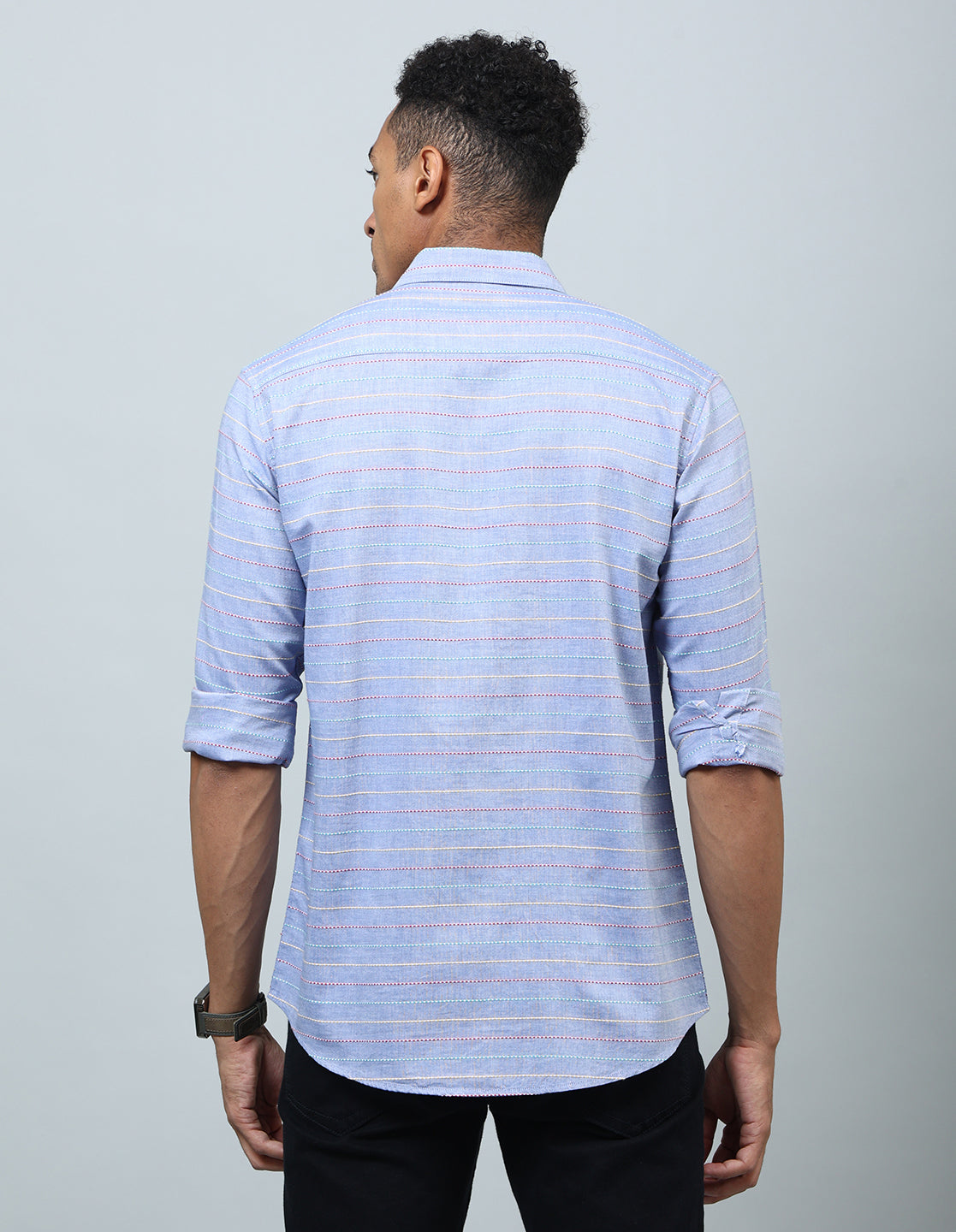 Men Light Blue Regular Fit Casual Shirt - Kashyap Global Lifestyles LLP