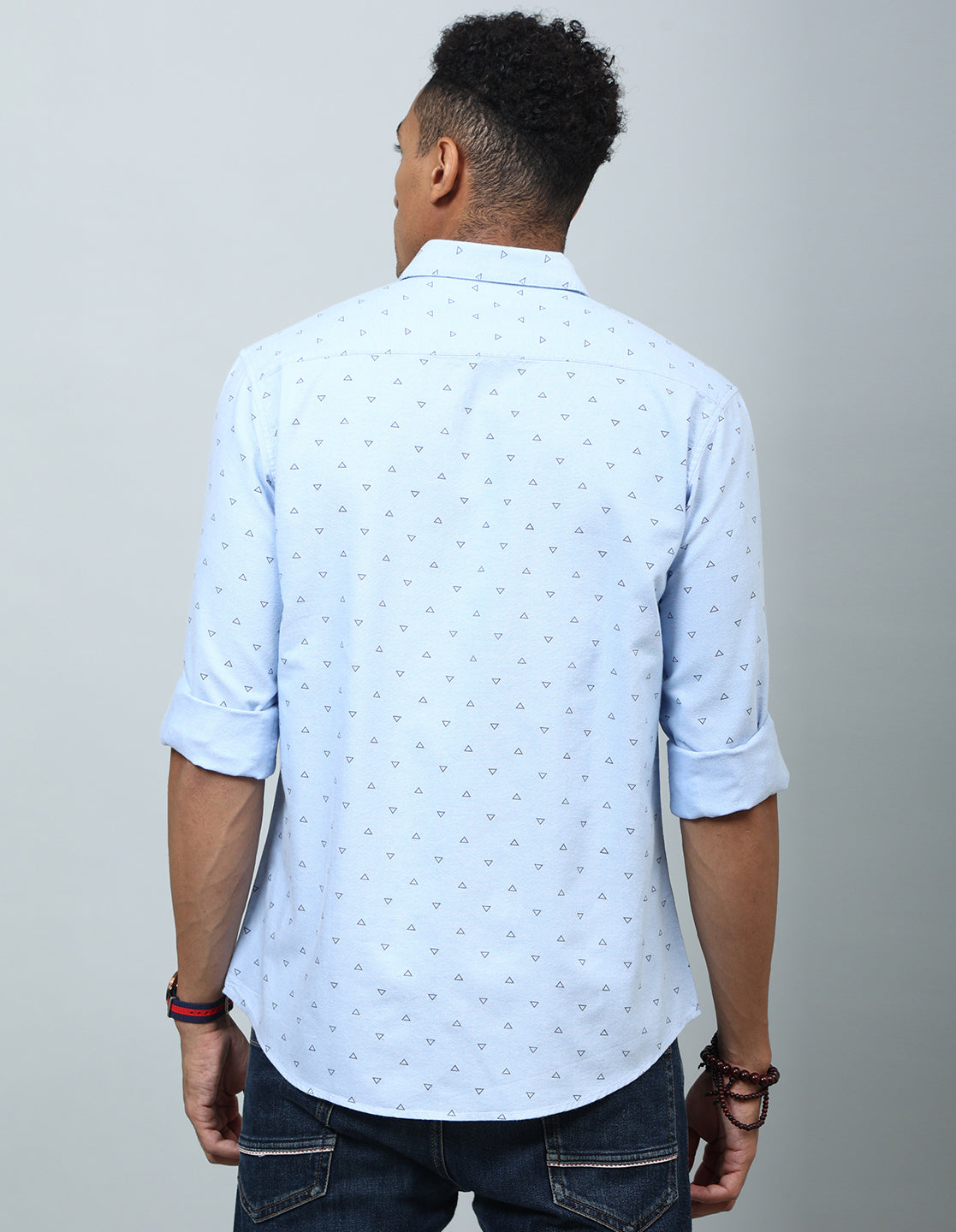 Men Blue Regular Fit Cotton Shirt - Kashyap Global Lifestyles LLP