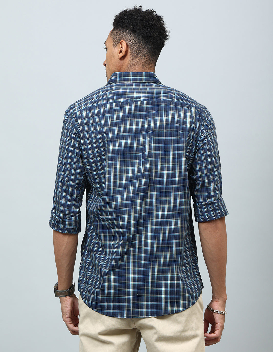 Men Dark Blue Casual Shirt - Kashyap Global Lifestyles LLP