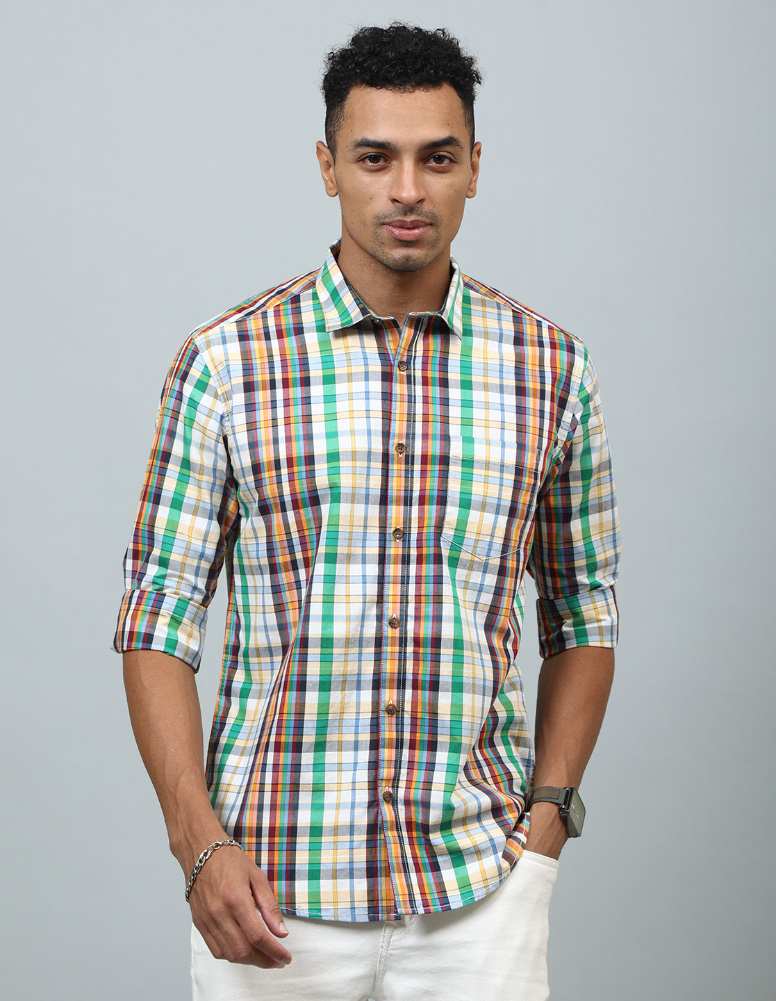Men Multicolor Checked Casual Shirt - Kashyap Global Lifestyles LLP