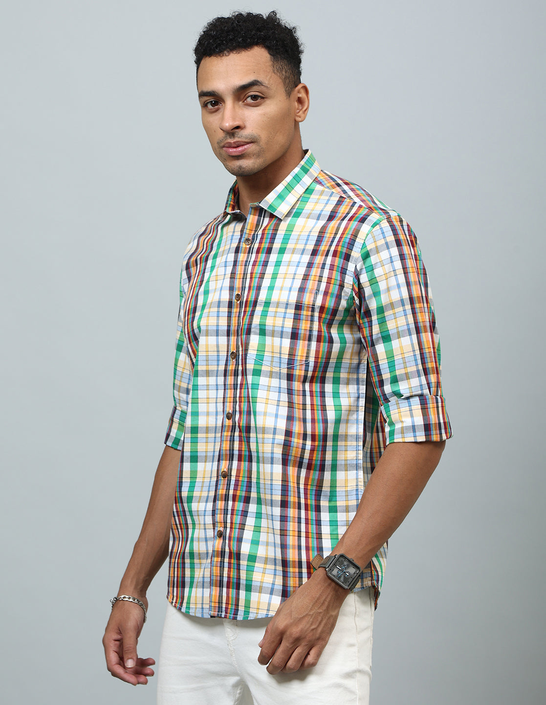 Men Multicolor Checked Casual Shirt - Kashyap Global Lifestyles LLP