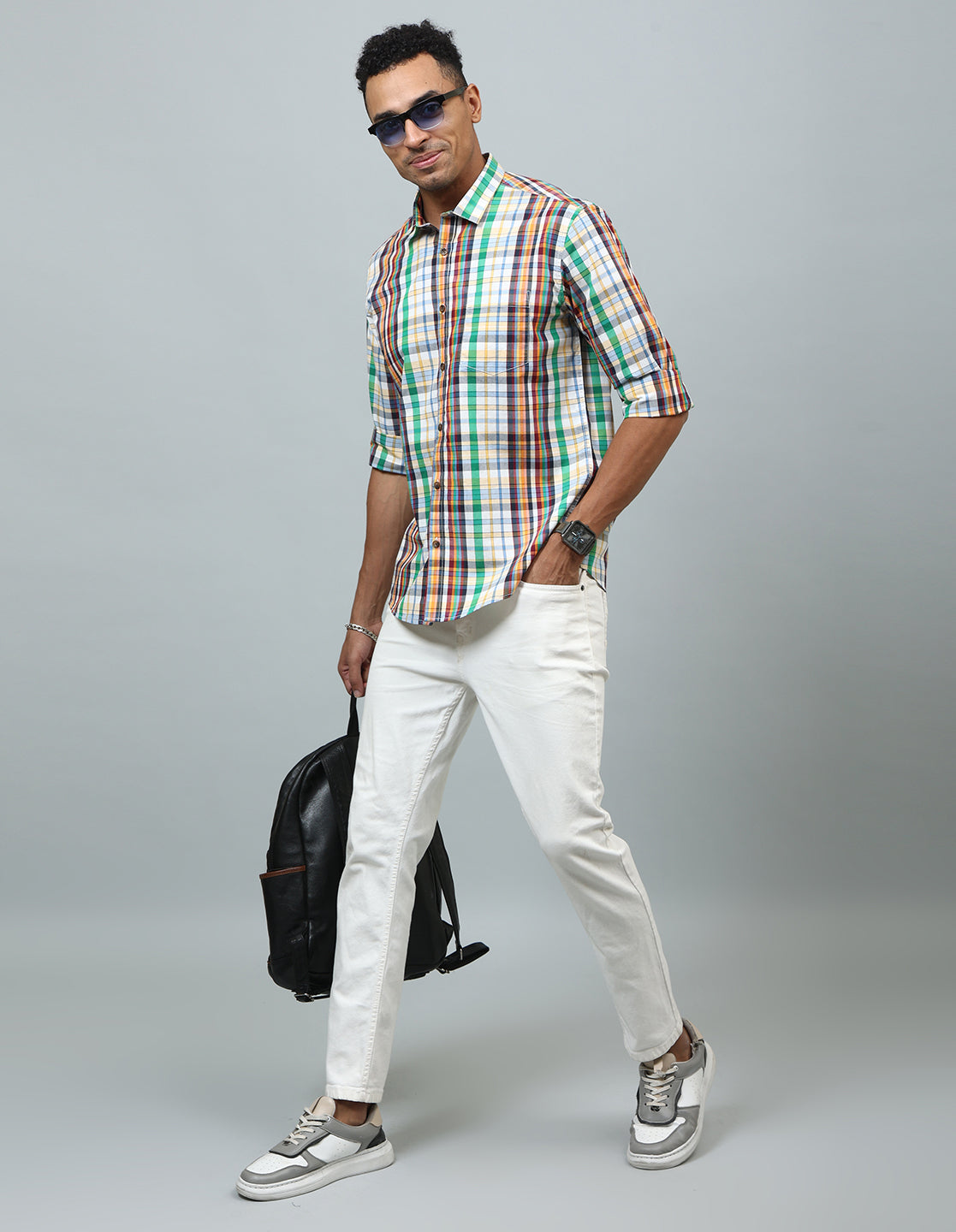 Men Multicolor Checked Casual Shirt - Kashyap Global Lifestyles LLP