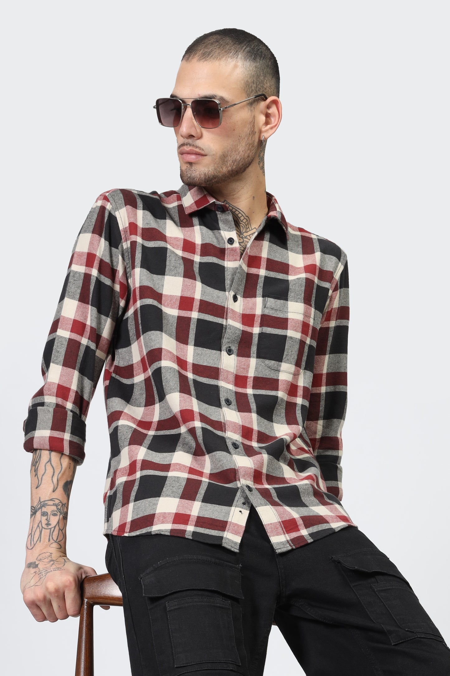 Uri Multi Flannel Checks Cotton Shirt