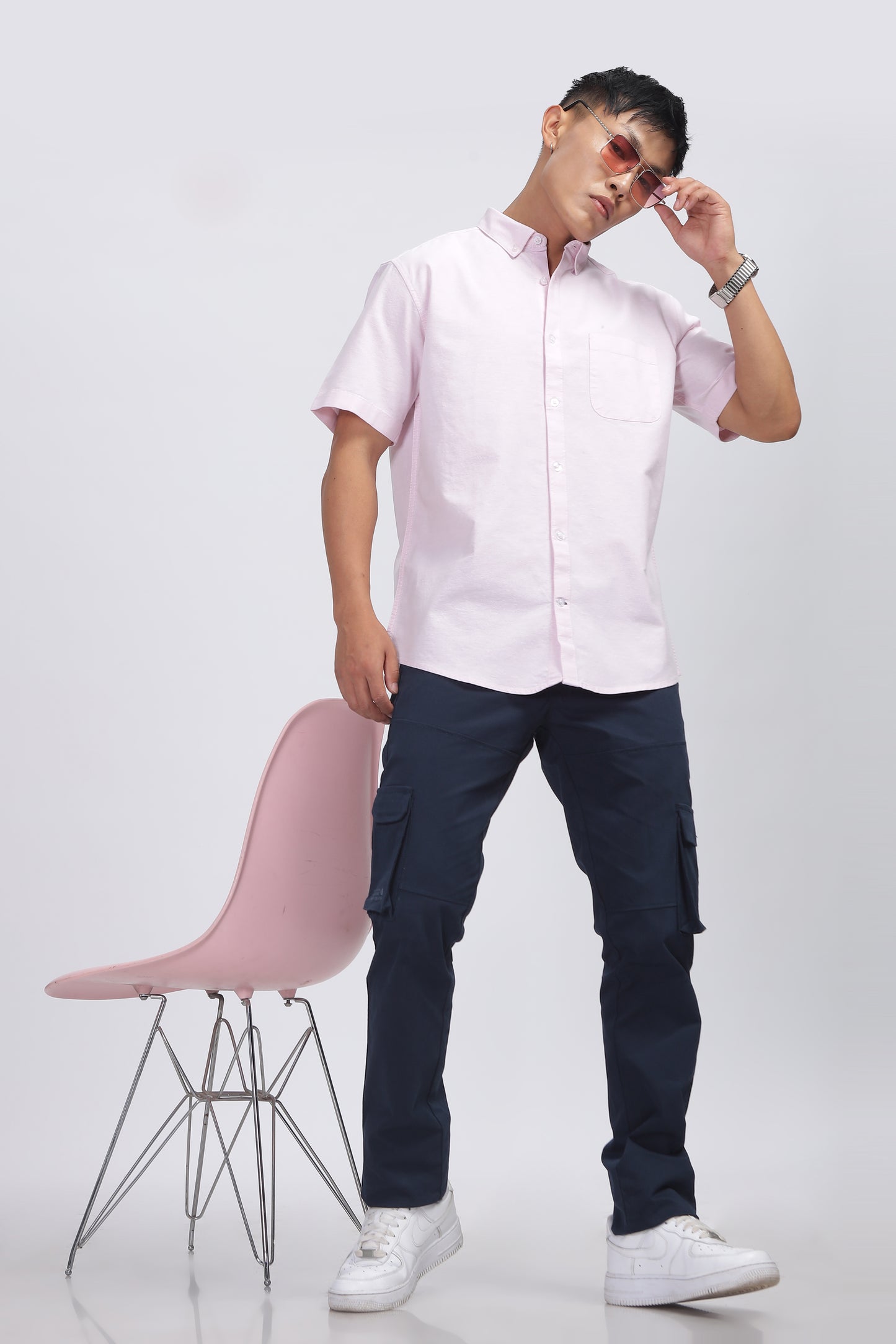 Uri Baby Pink Button Down Oxford Shirt