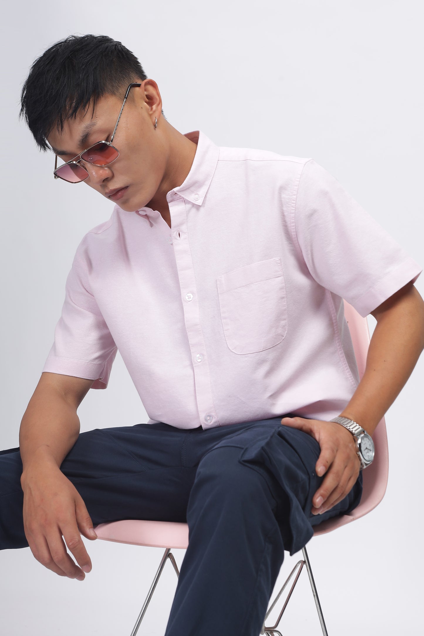 Uri Baby Pink Button Down Oxford Shirt