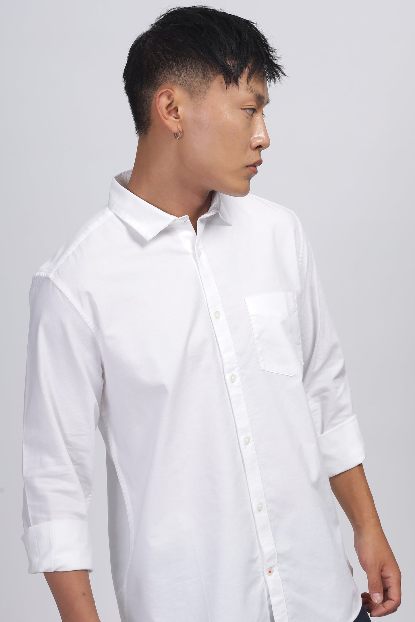 Uri Classic White Oxford Solid Shirt