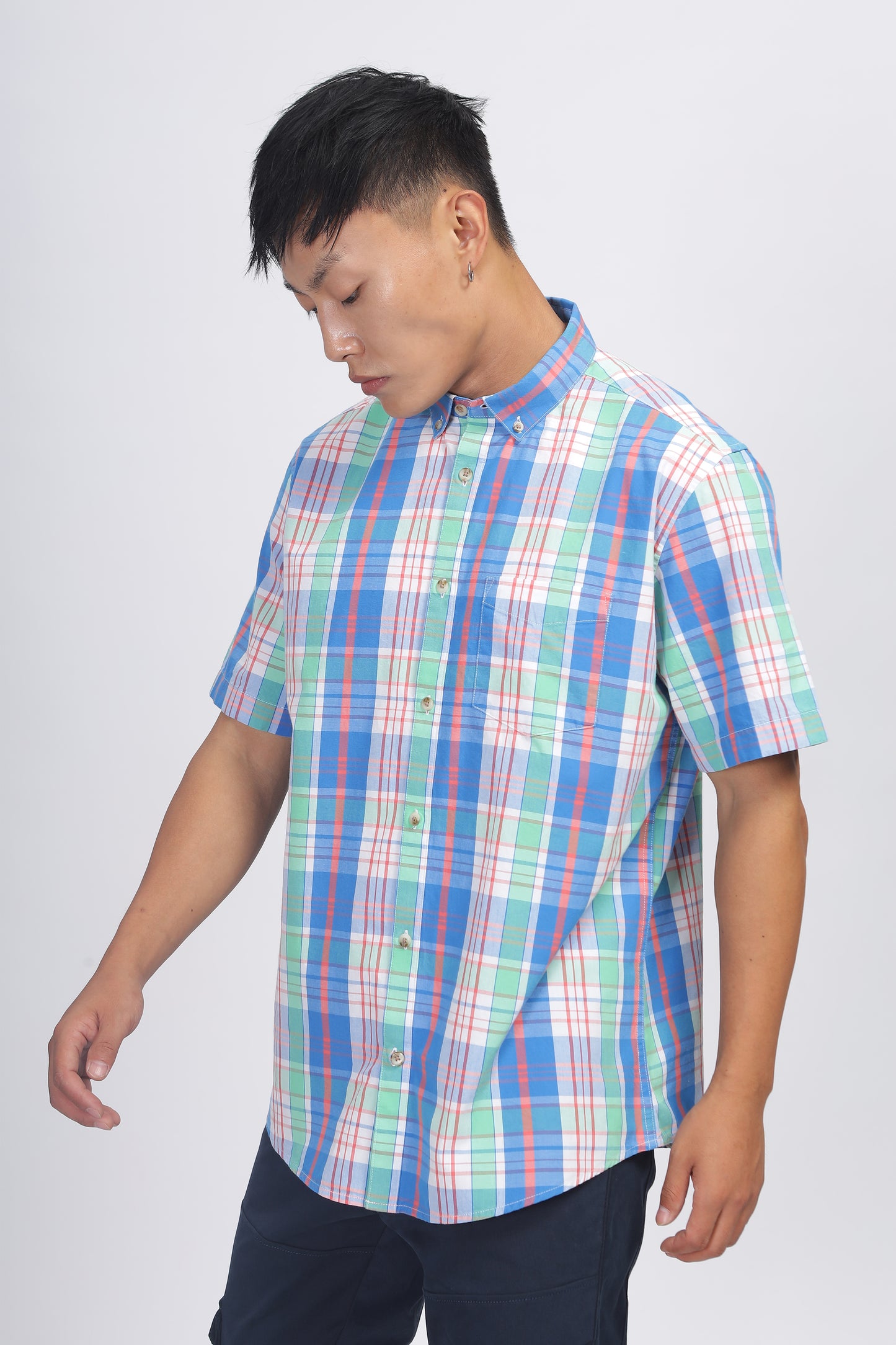 Uri Multicolor Checked Half Sleeve Shirt
