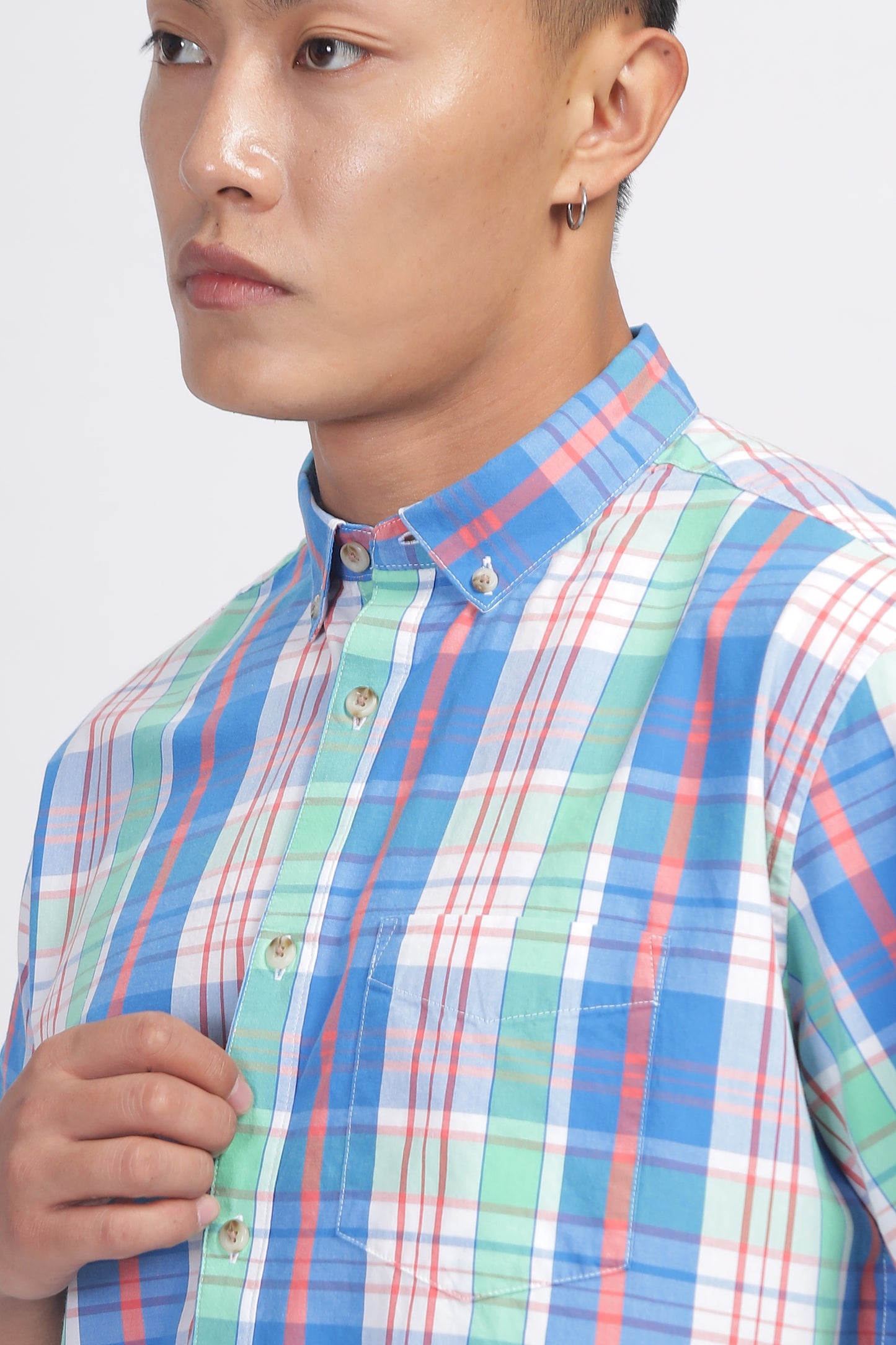 Uri Multicolor Checked Half Sleeve Shirt
