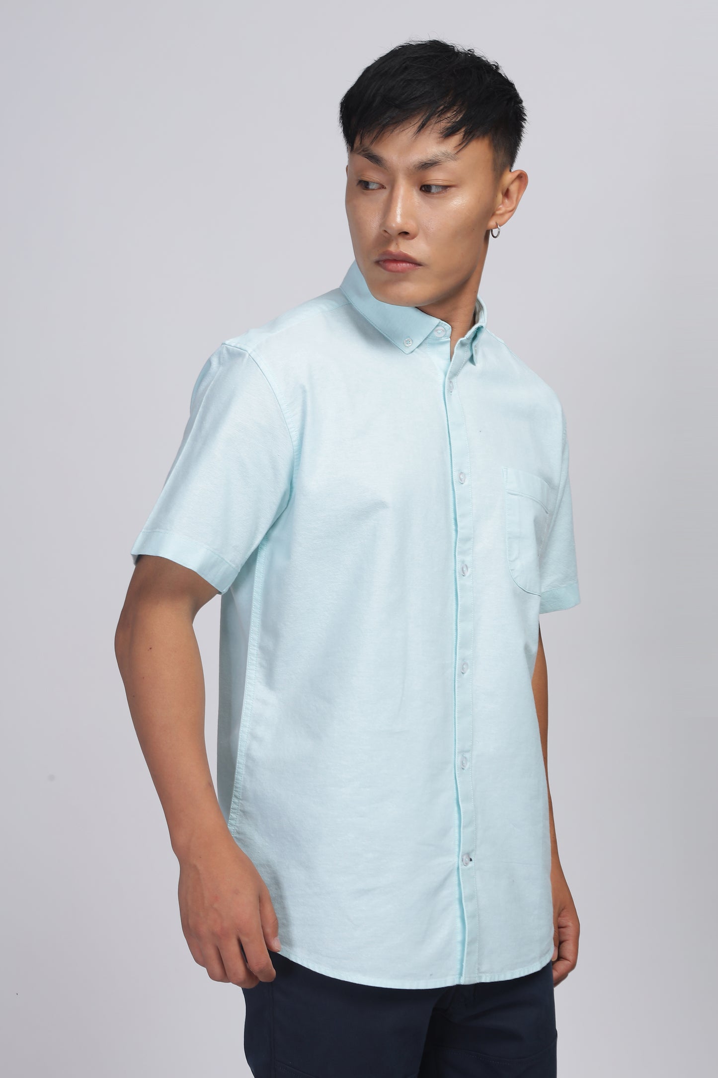 Uri Turquoise Button Down Oxford Shirt