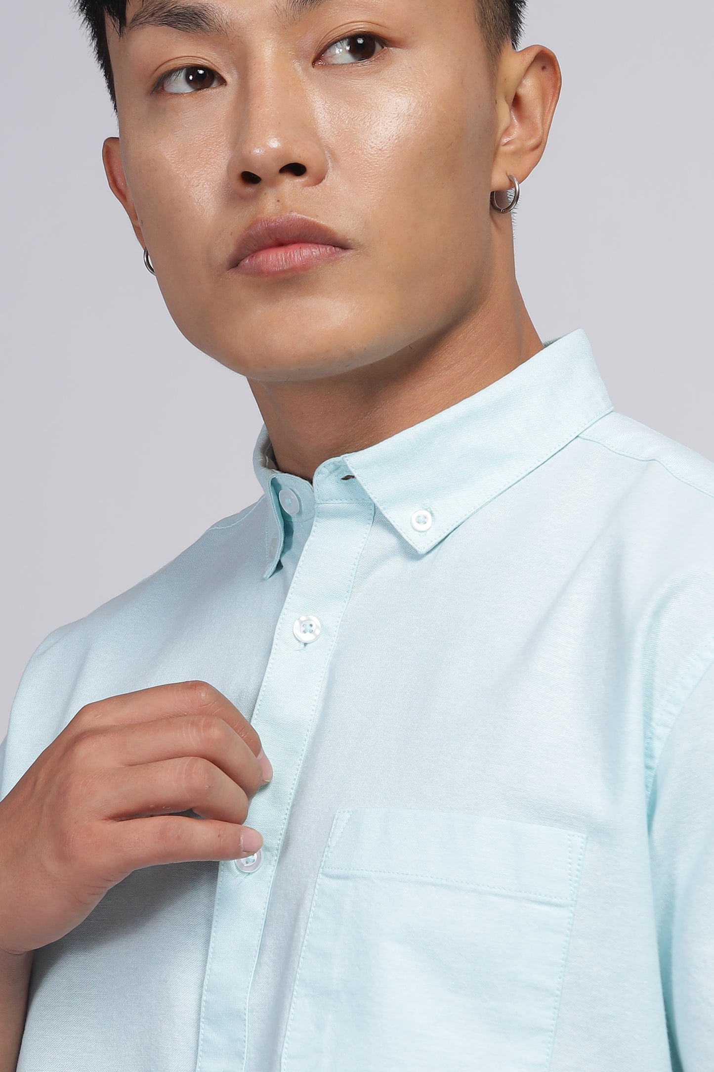 Uri Turquoise Button Down Oxford Shirt