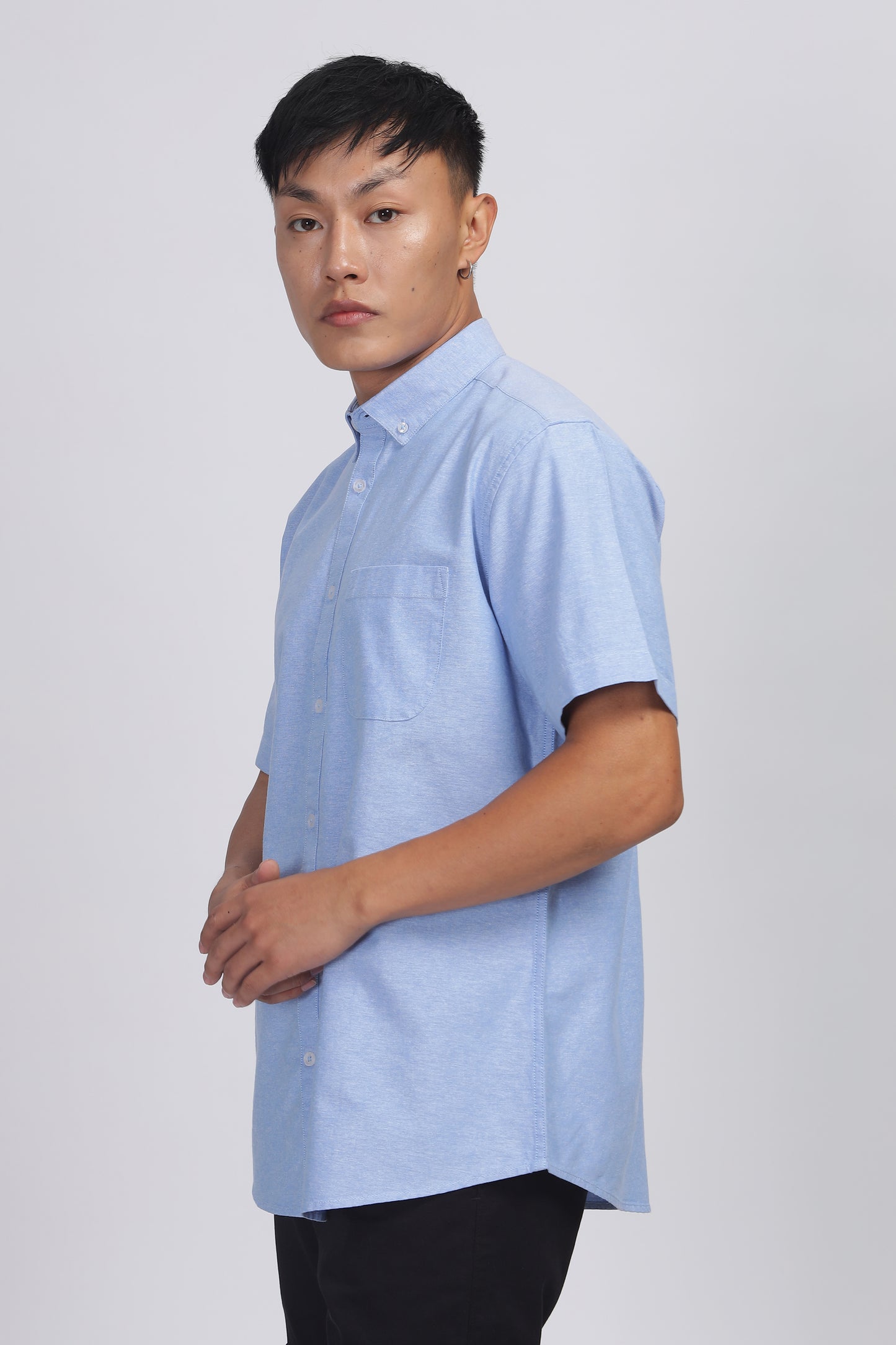 Uri Blue Button Down Oxford Shirt