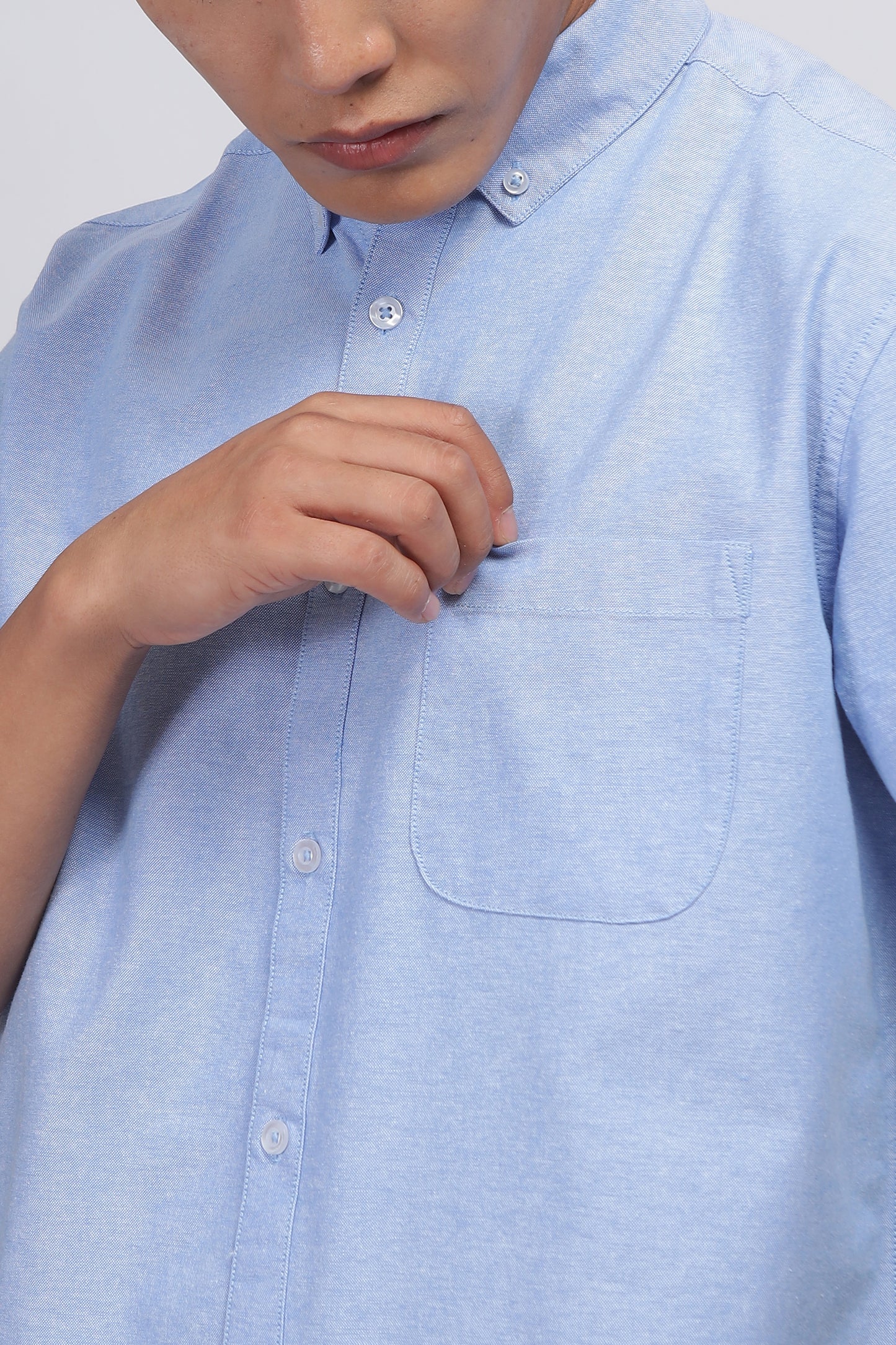 Uri Blue Button Down Oxford Shirt