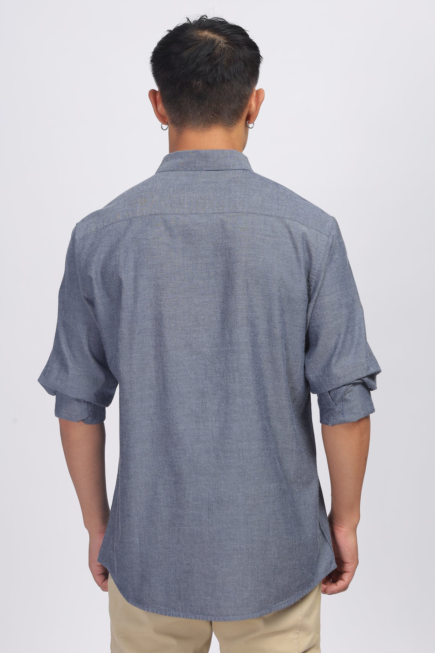 Uri Dark Grey Spread Collar Shirt