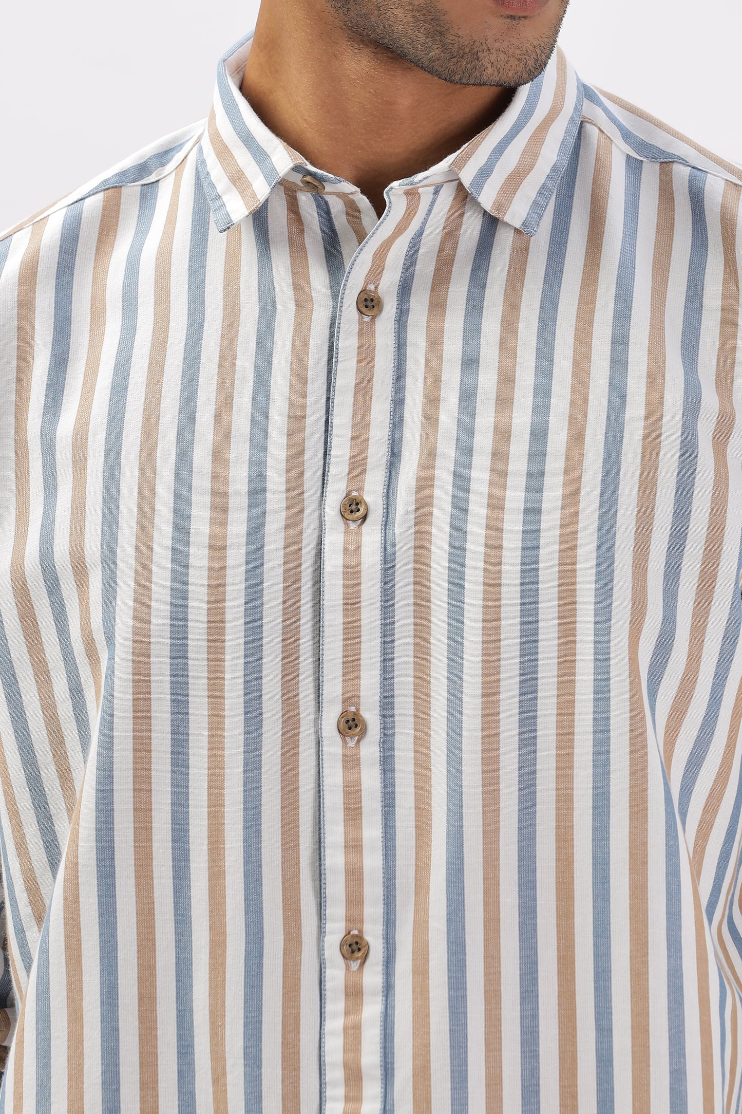 Uri Multicolor Vertical Stripe Casual Cotton Shirt