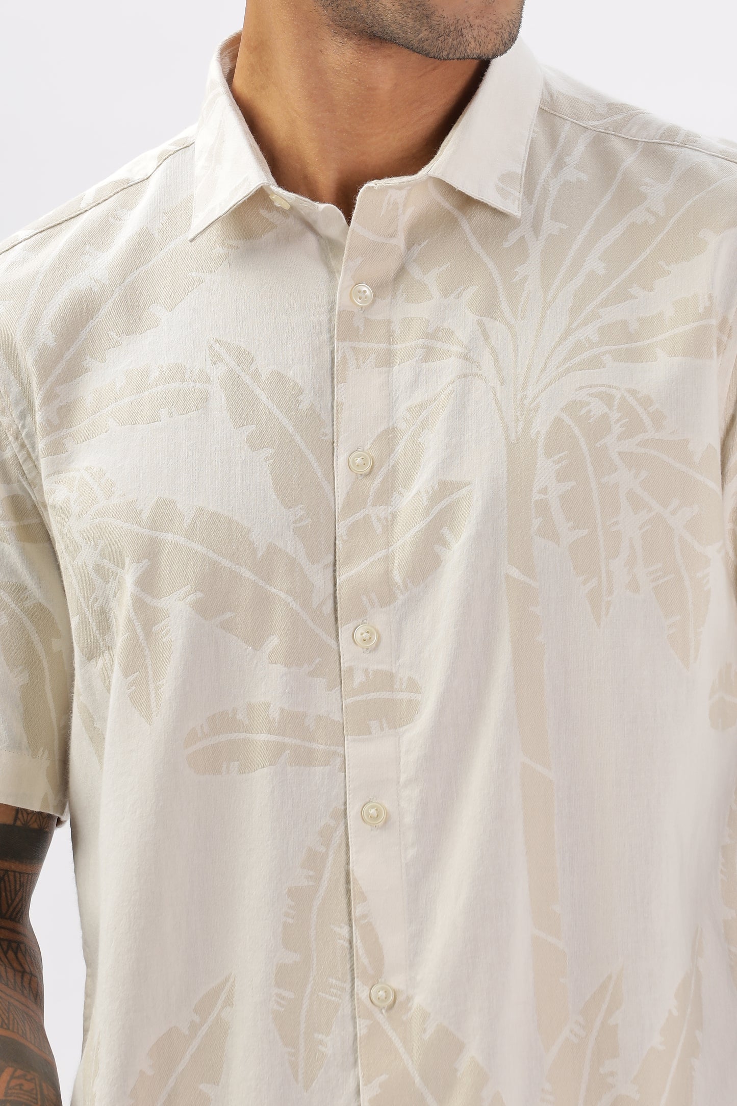 Uri Cream Floral Print Boxy Shirt