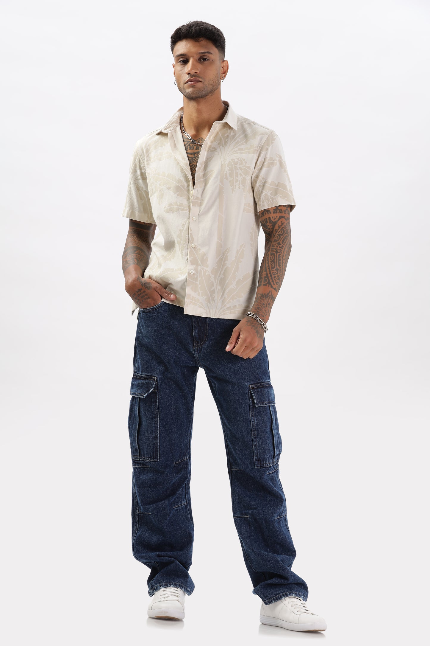 Uri Cream Floral Print Boxy Shirt