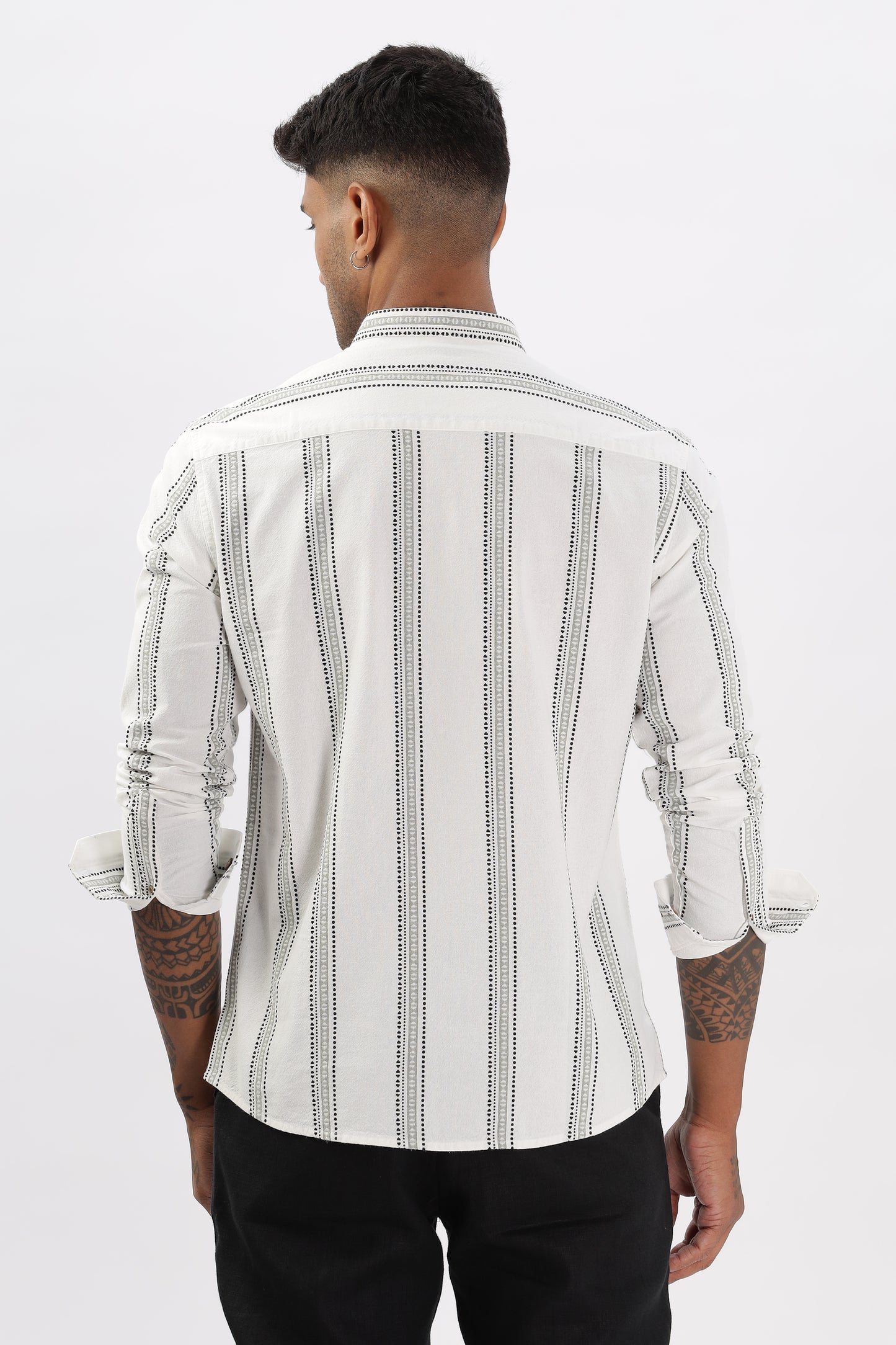 Uri Off White Dobby Texture Short Kurta
