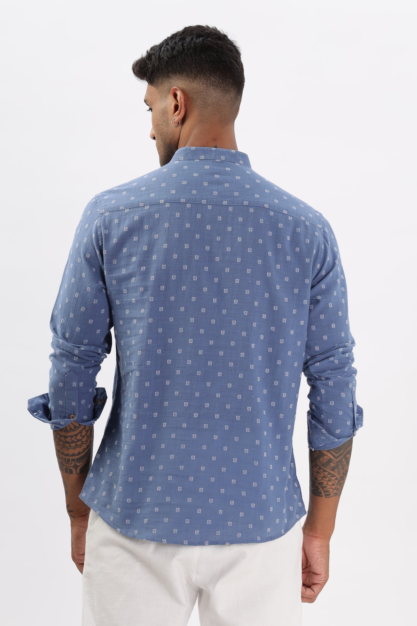 Uri Blue Dobby Short Kurta