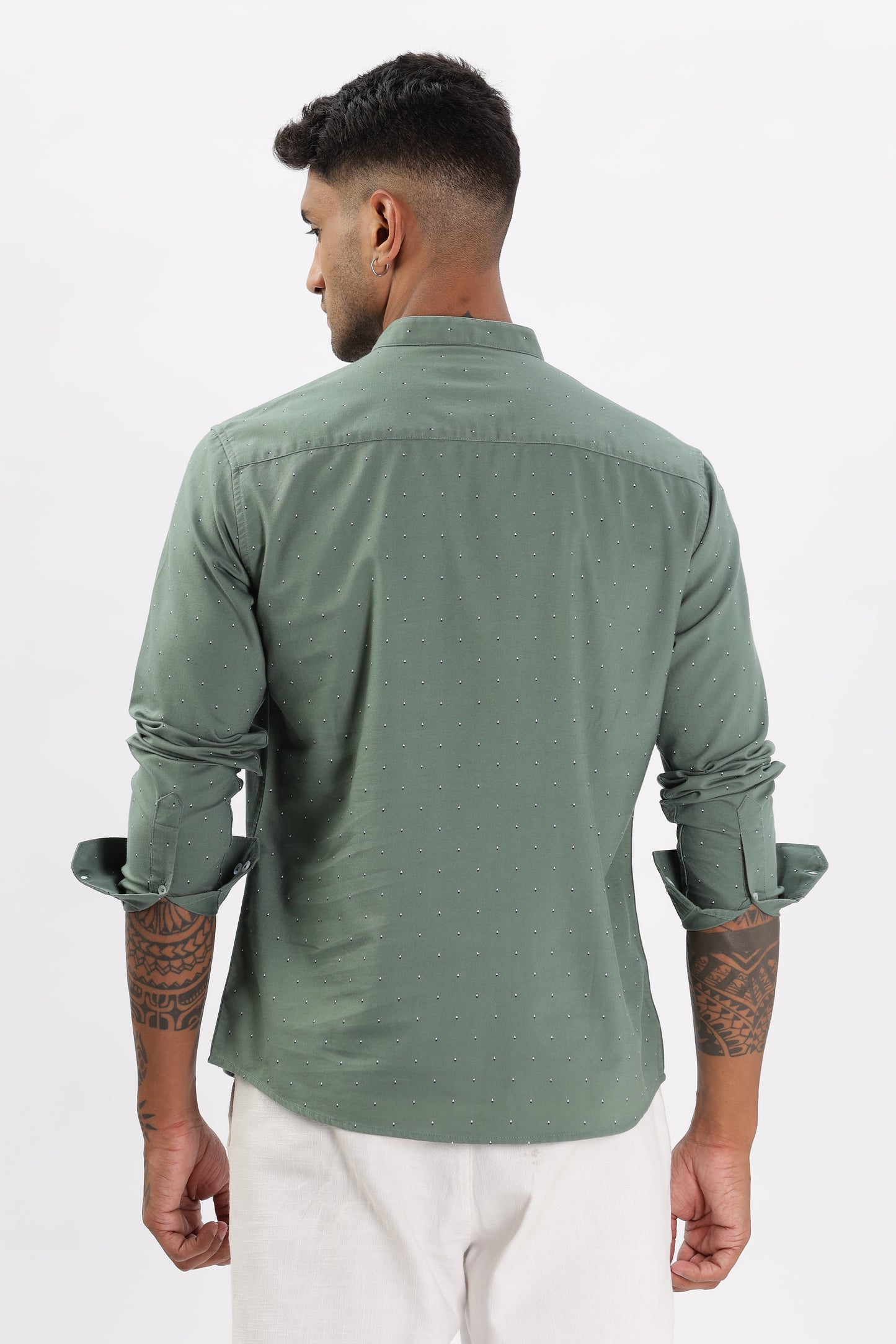 Uri Green Micro Print Short Kurta