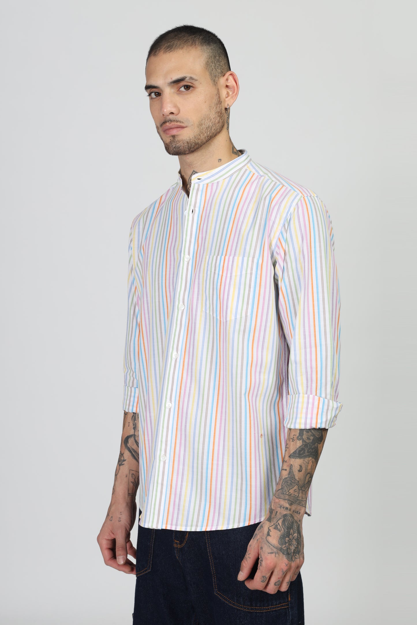 Uri Multicolor Rainbow Stripe Shirt
