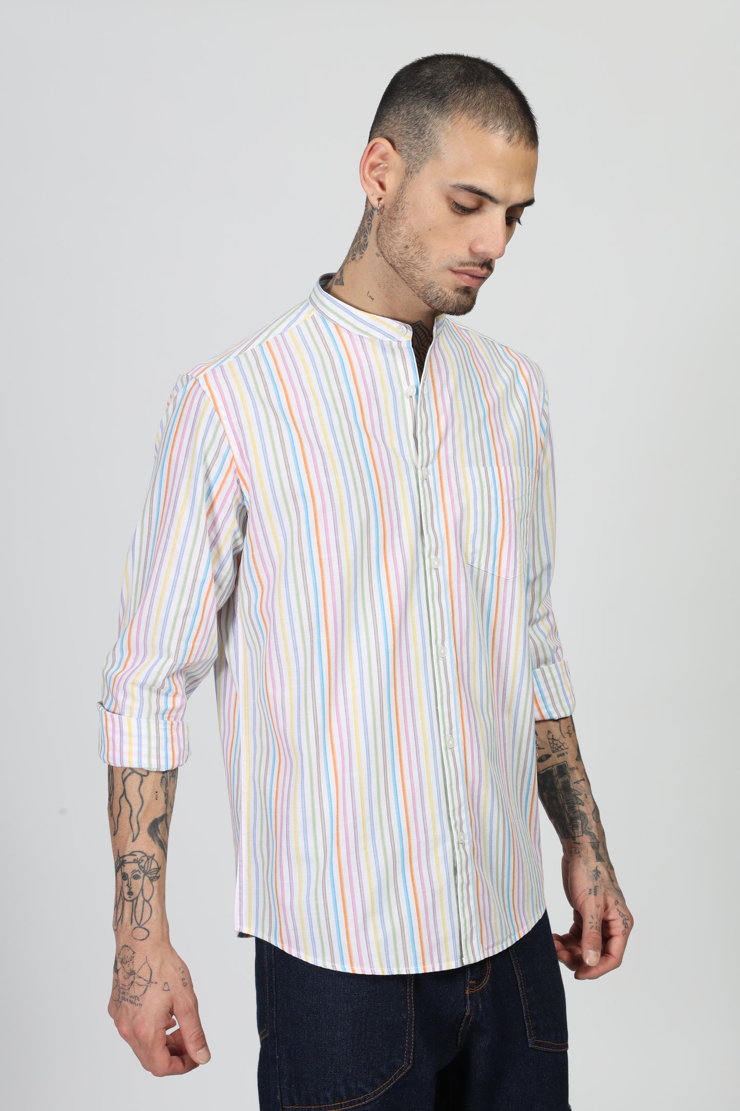 Uri Multicolor Rainbow Stripe Shirt