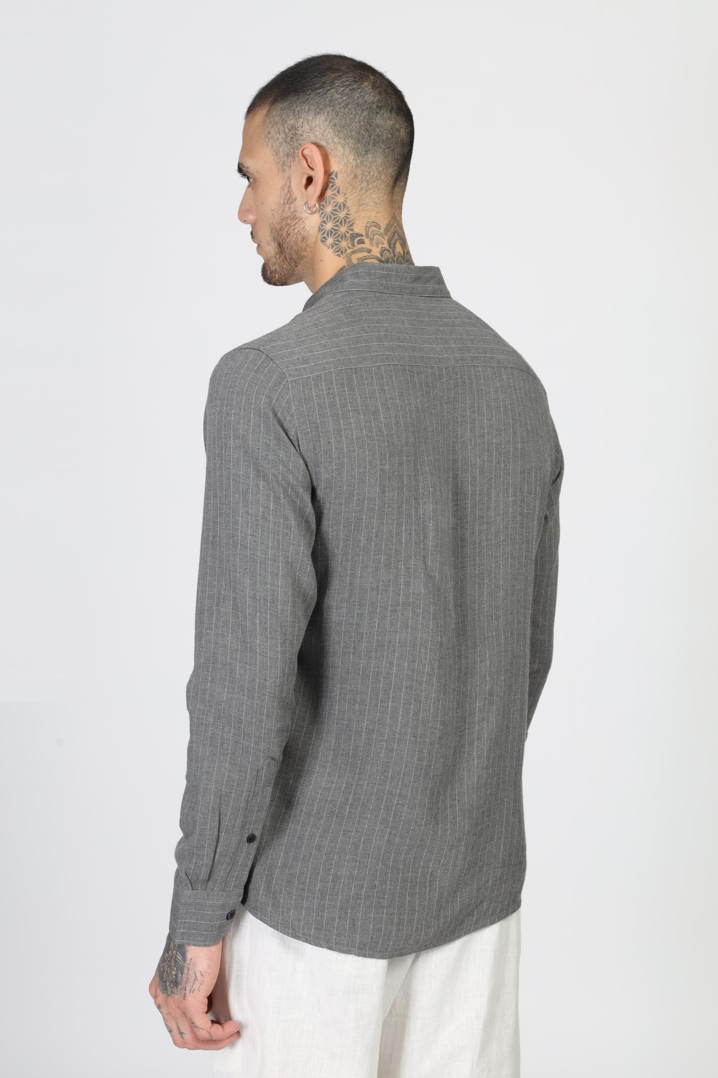 Uri Grey Stripe Full Sleeve Shirt