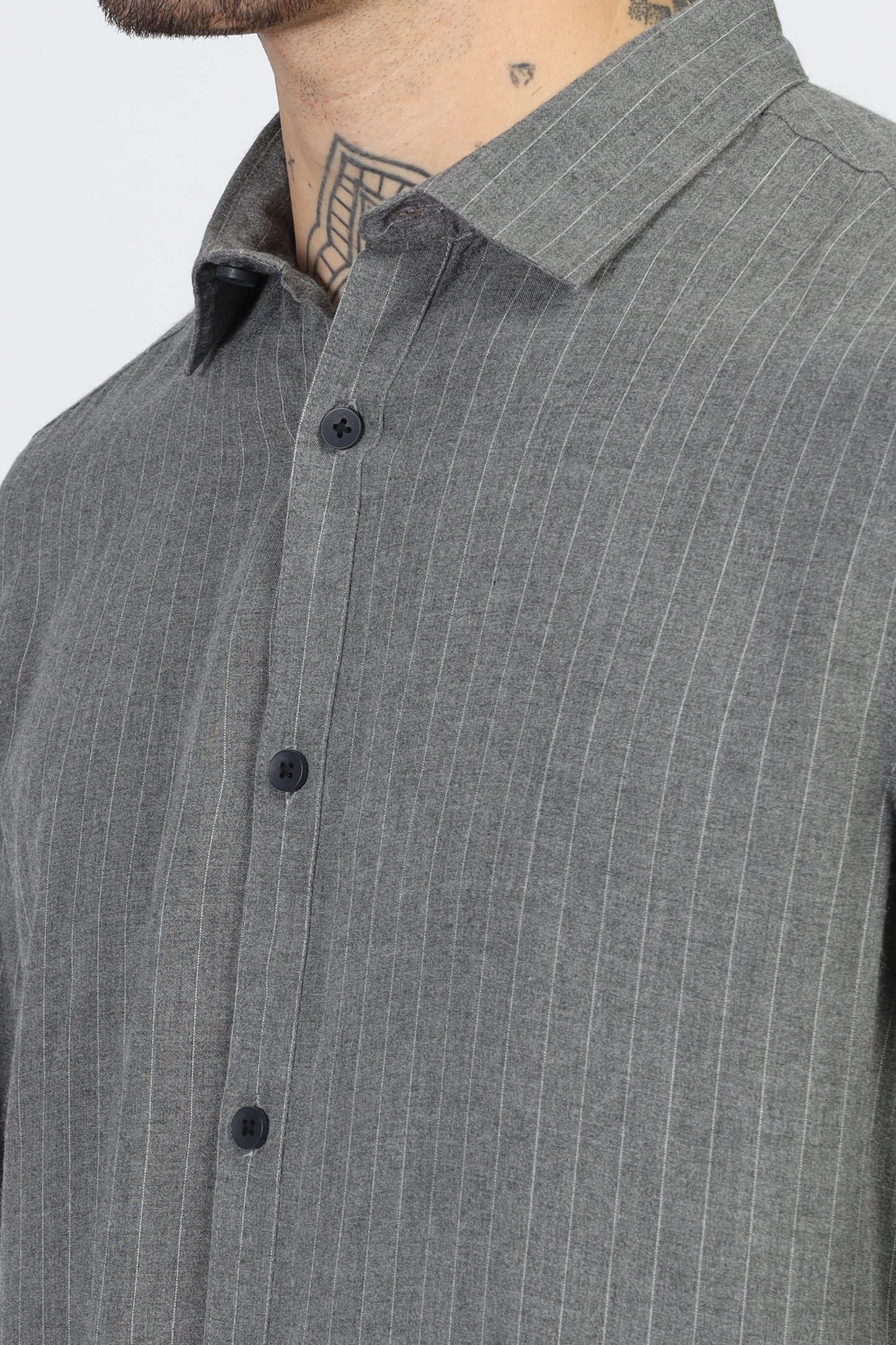 Uri Grey Stripe Full Sleeve Shirt