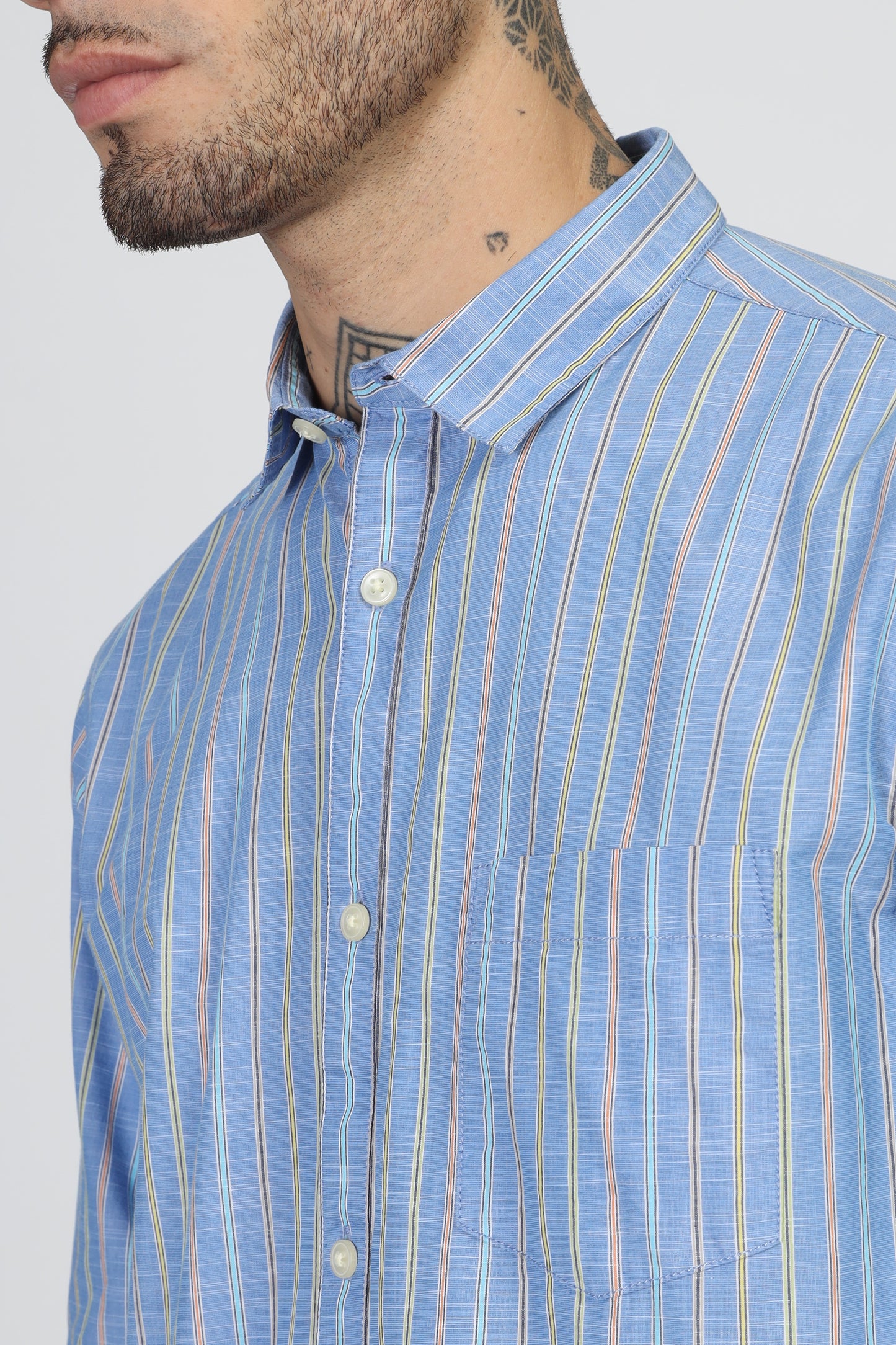 Uri Blue Stripe Full Sleeve Shirt