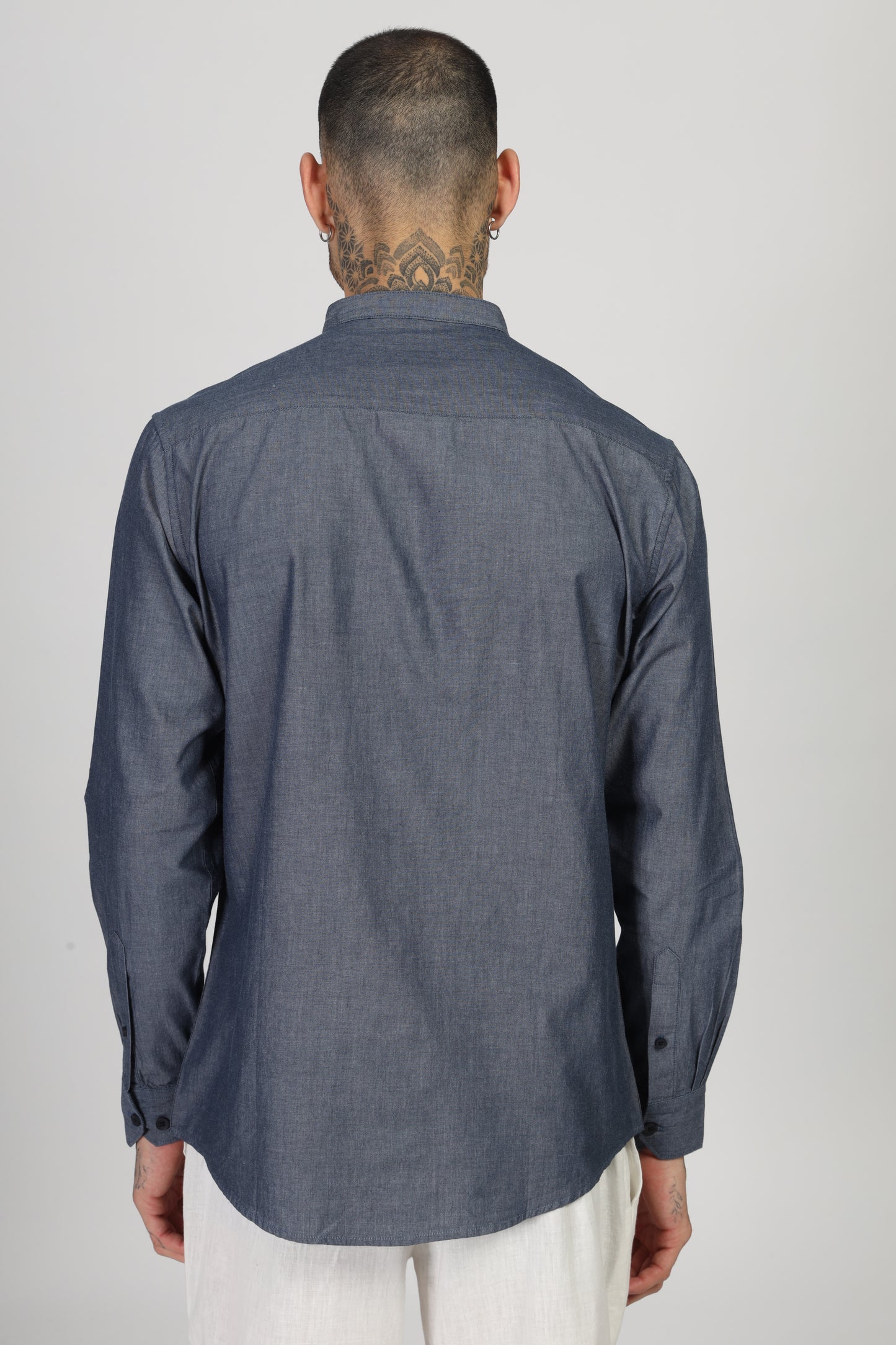 Uri Dark Grey Mandarin Collar Shirt