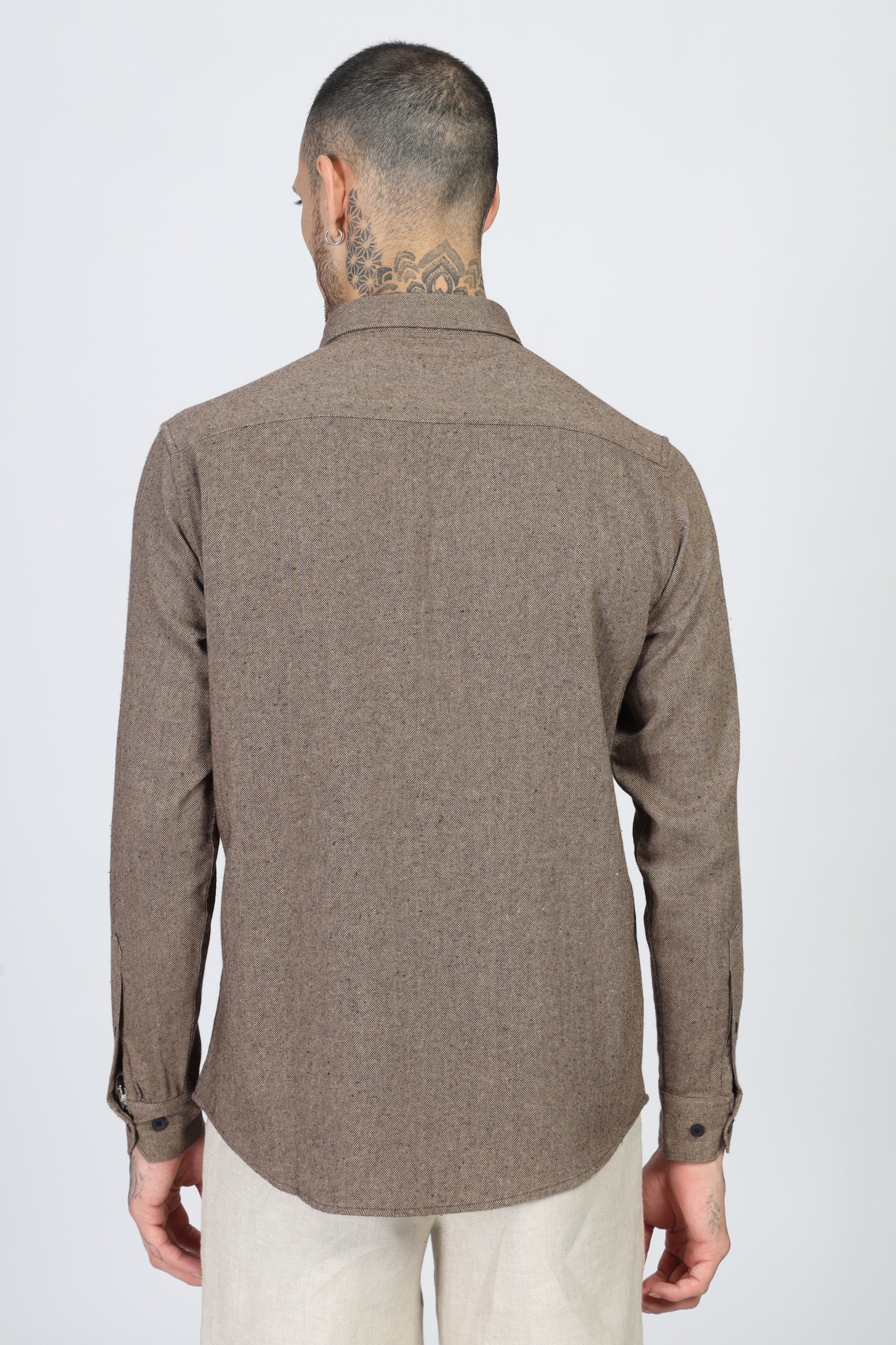 Uri Herringbone Regular Fit Casual Shirt