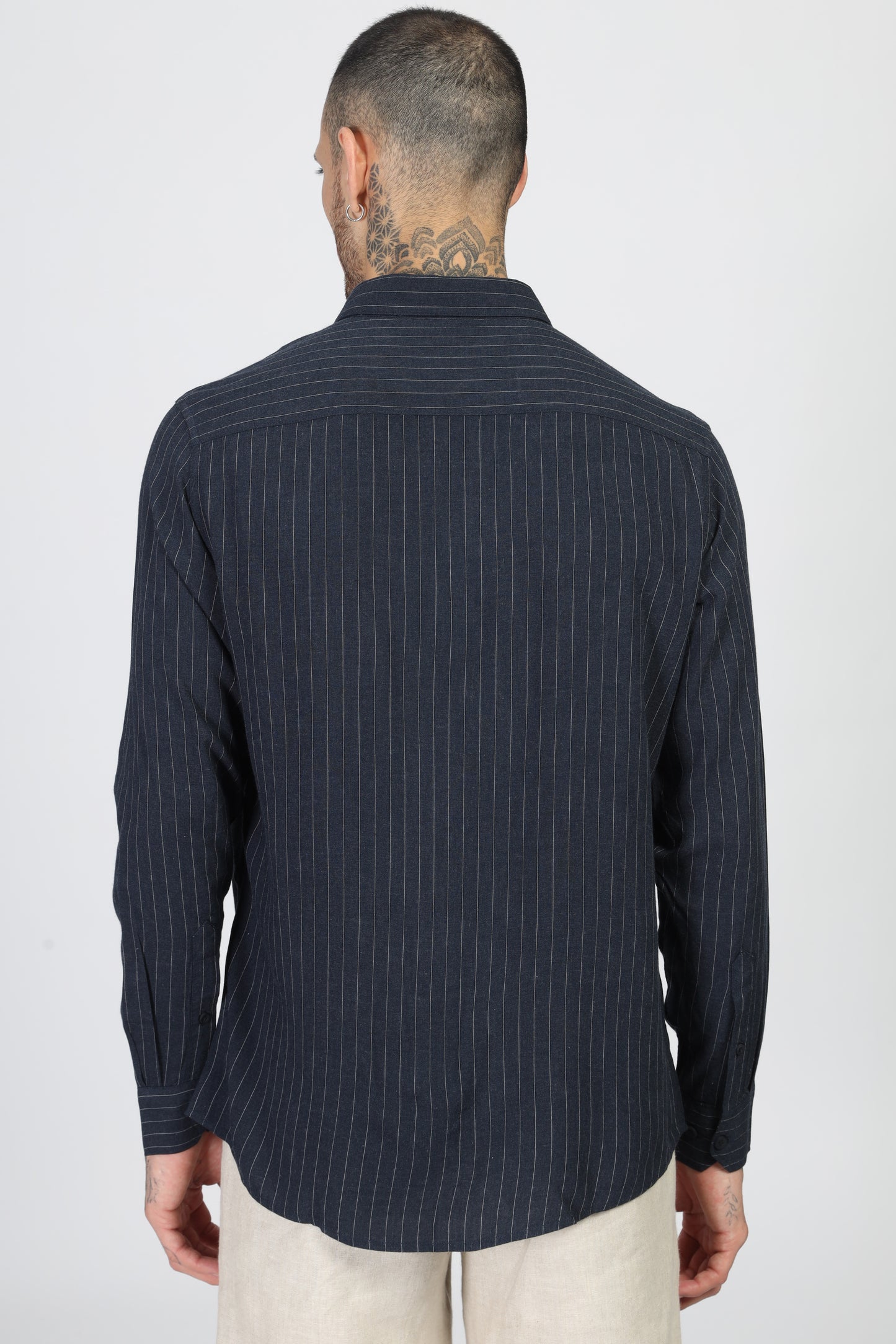 Uri Navy Stripe Full Sleeve Shirt