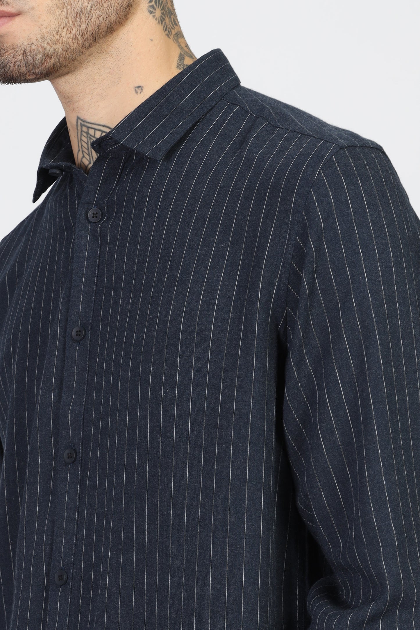 Uri Navy Stripe Full Sleeve Shirt