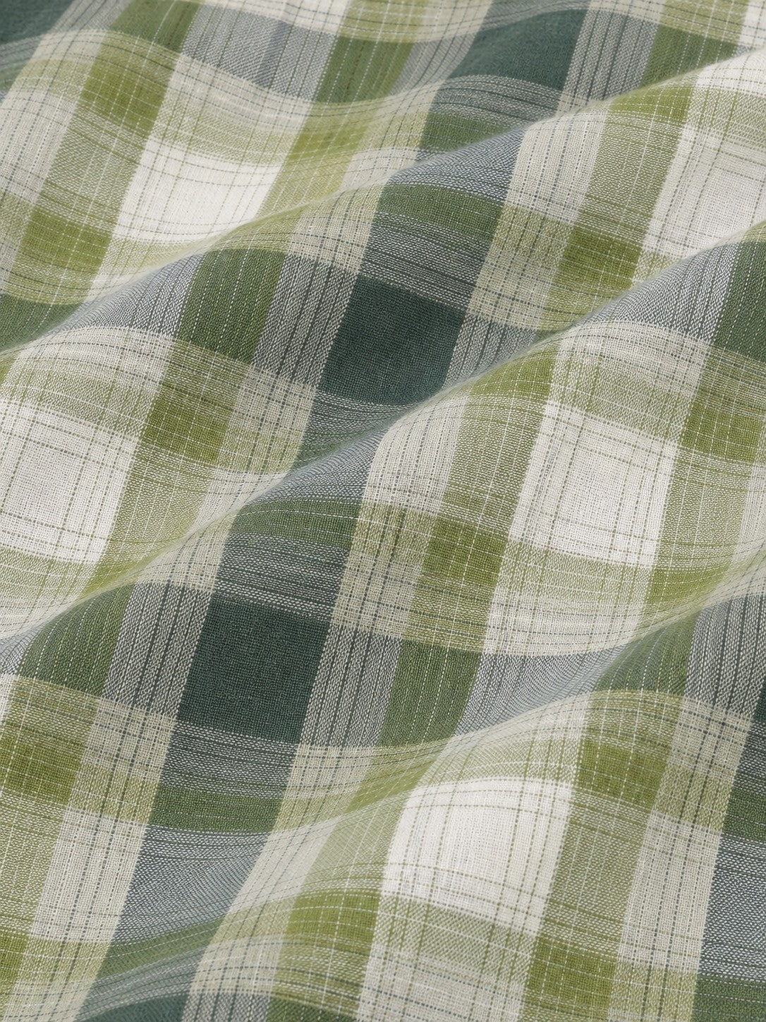 Olive Twill Check Casual Shirt