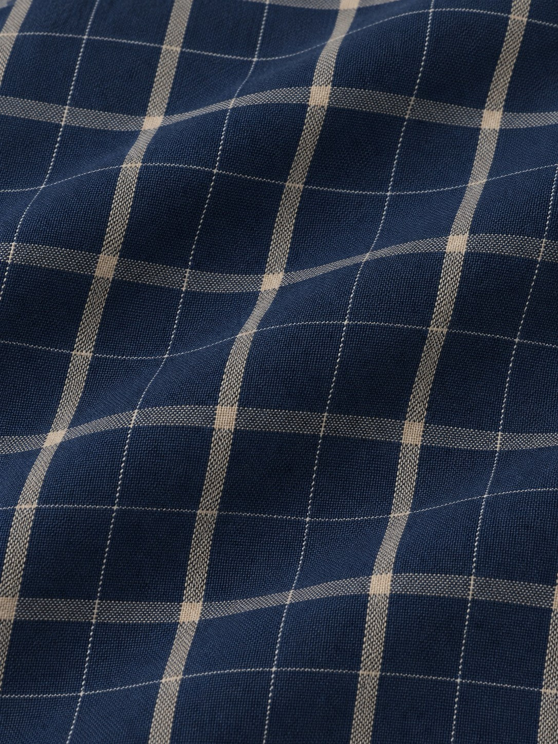 Blue Twill Check Casual Shirt
