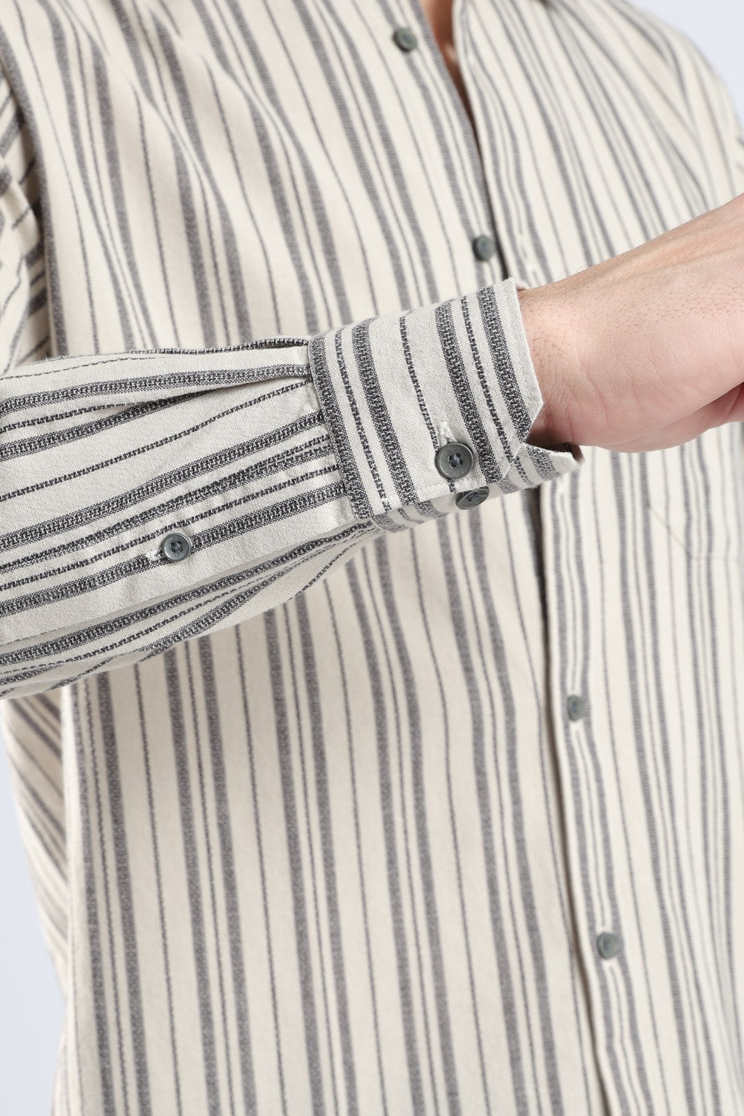 Light Taupe Matty Stripe Casual Shirt