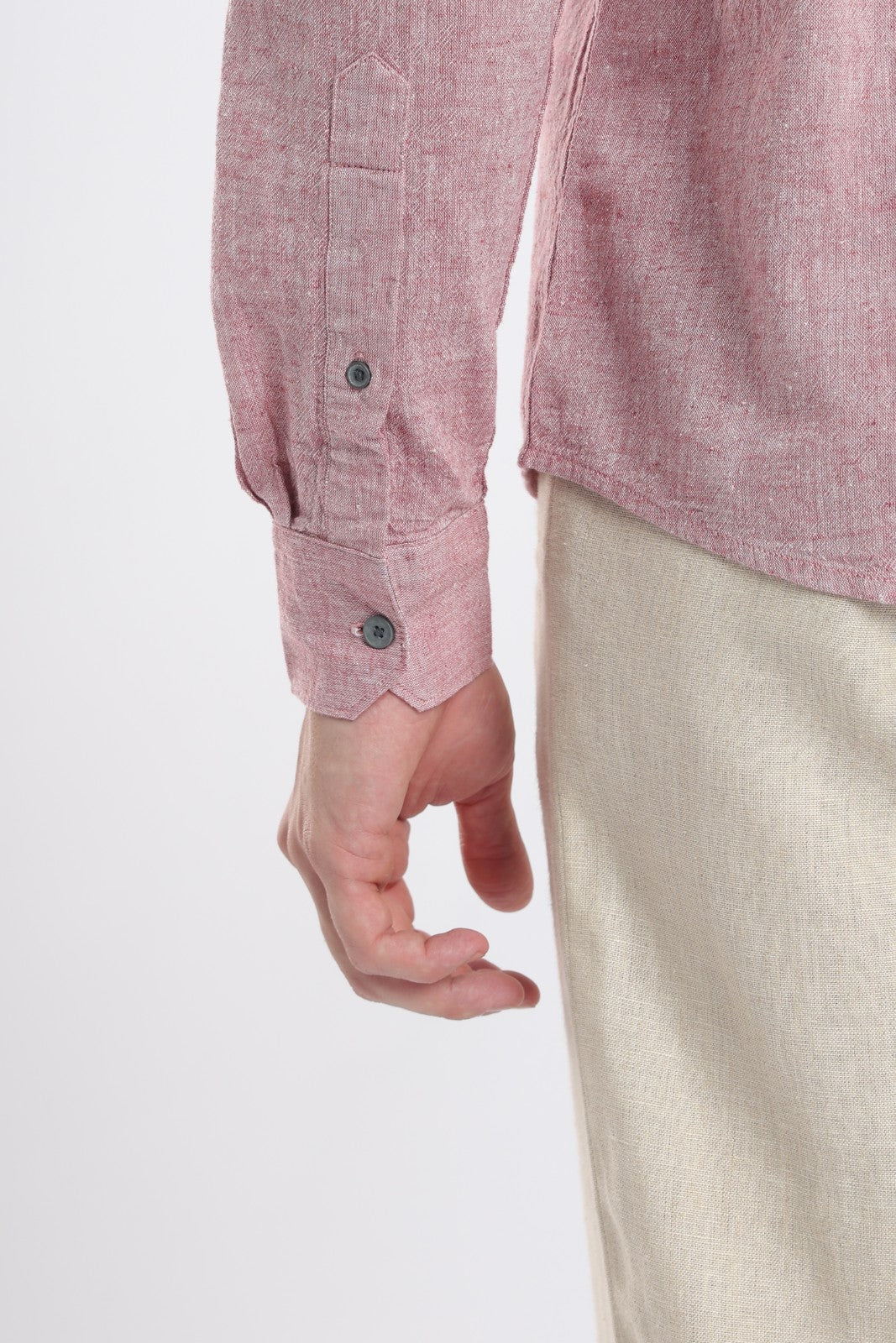 Raspberry Linen Blend Short Kurta