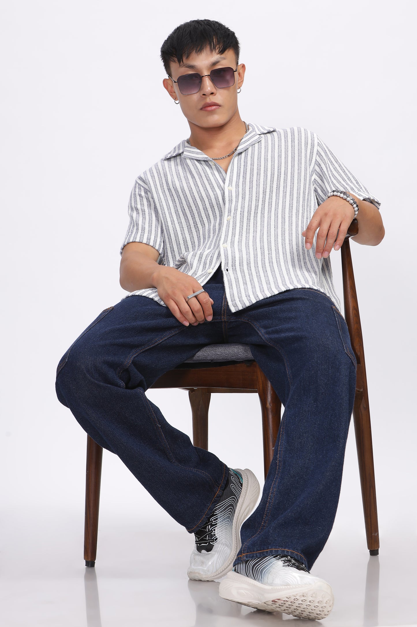 Uri Striped Matte Weave Resort Shirt - Kashyap Global Lifestyles LLP