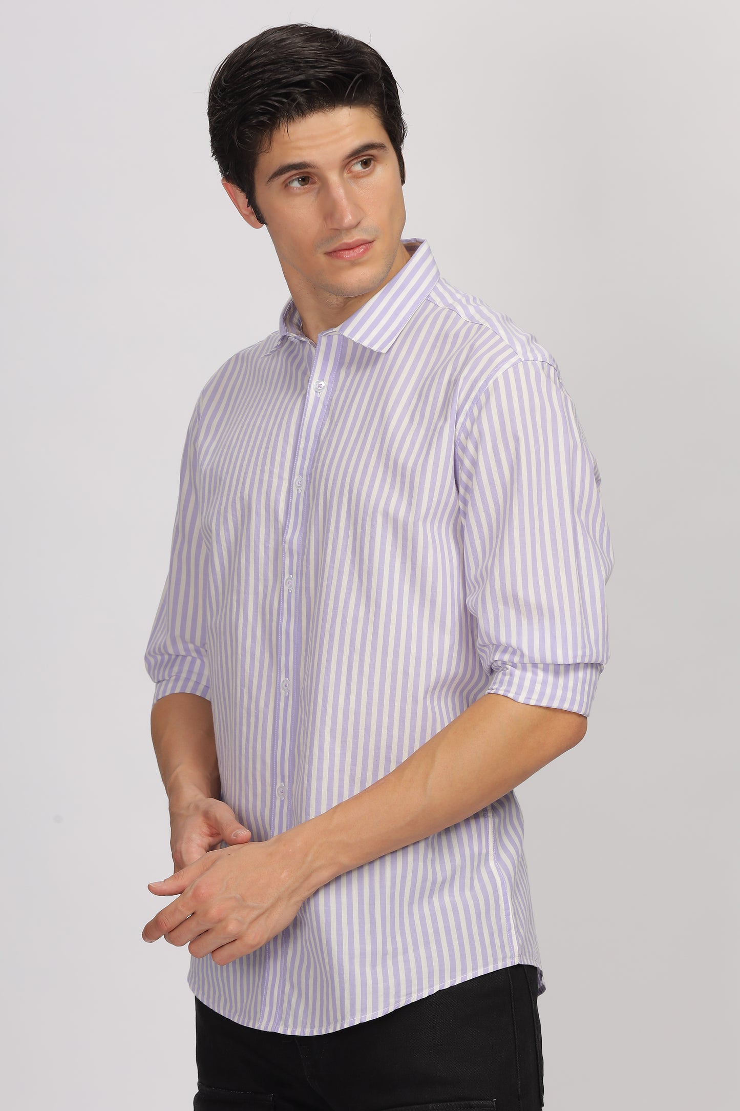 Uri Purple Stripe Full Sleeve Shirt