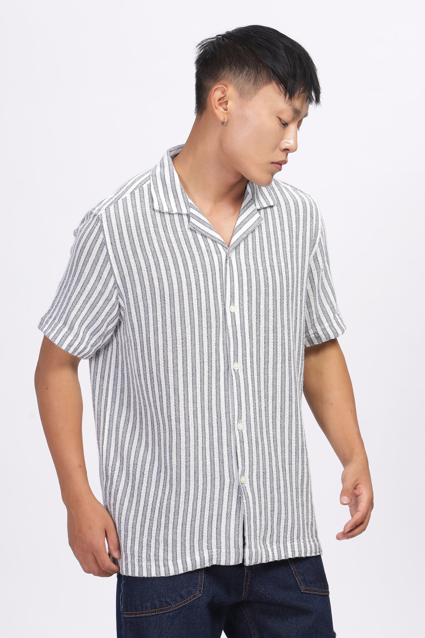Uri Striped Matte Weave Resort Shirt - Kashyap Global Lifestyles LLP