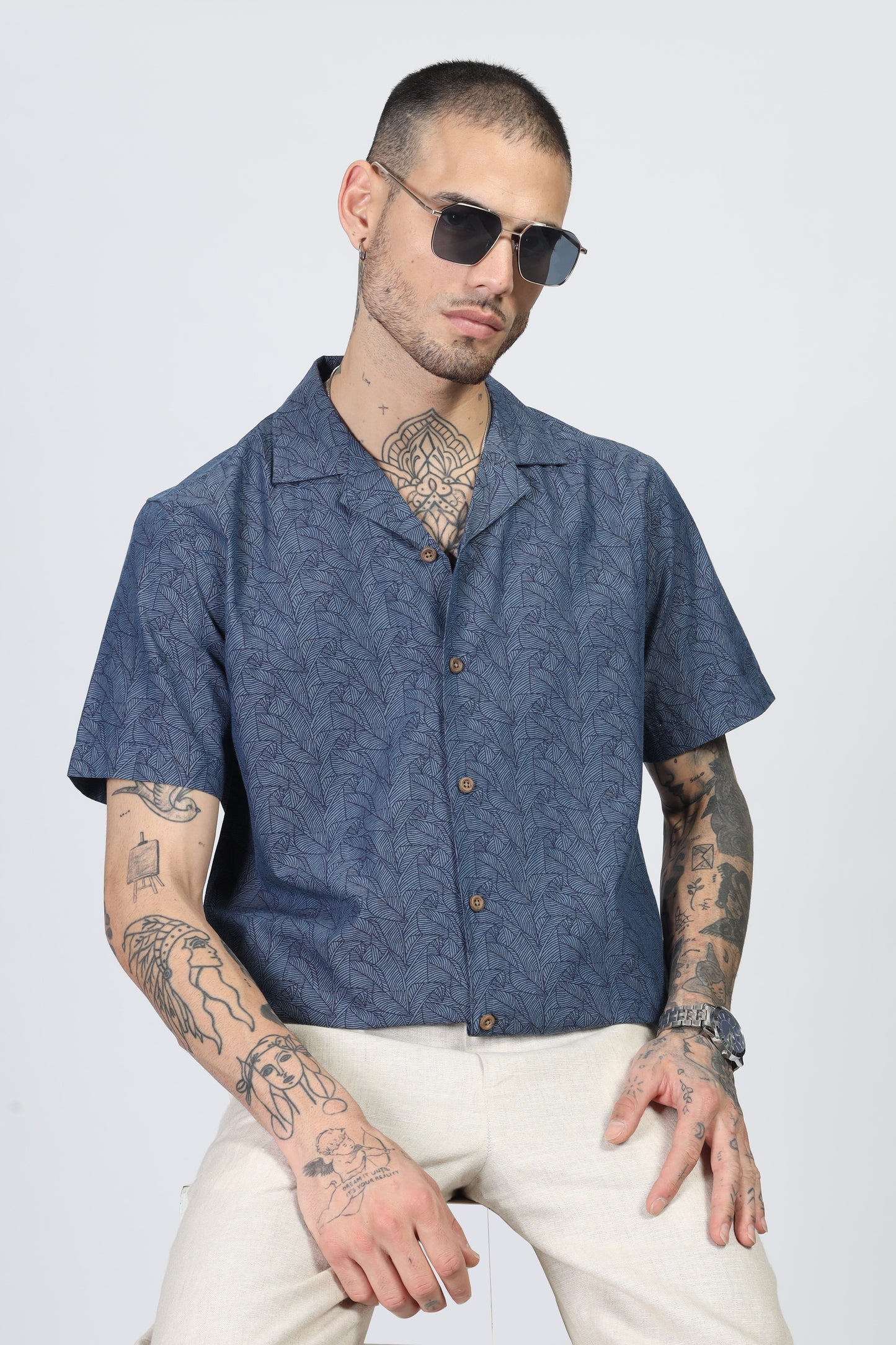 Uri Floral Cuban Collar Shirt - Kashyap Global Lifestyles LLP