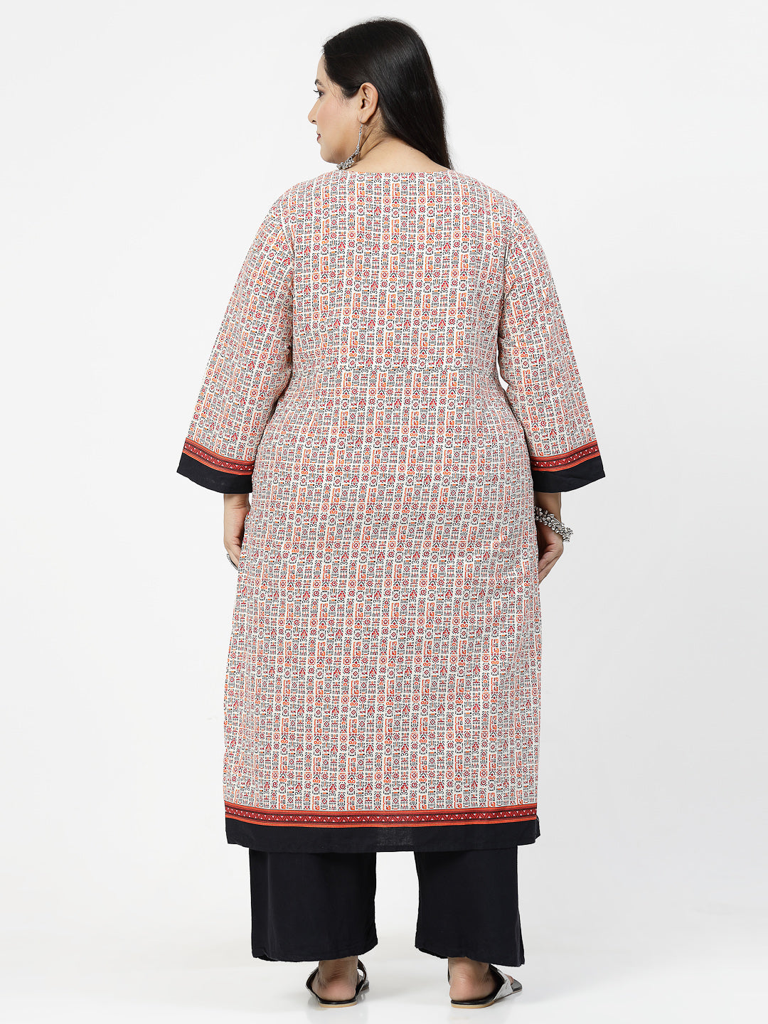 Women Plus Size Multicolor Printed Straight Kurta - Kashyap Global Lifestyles LLP