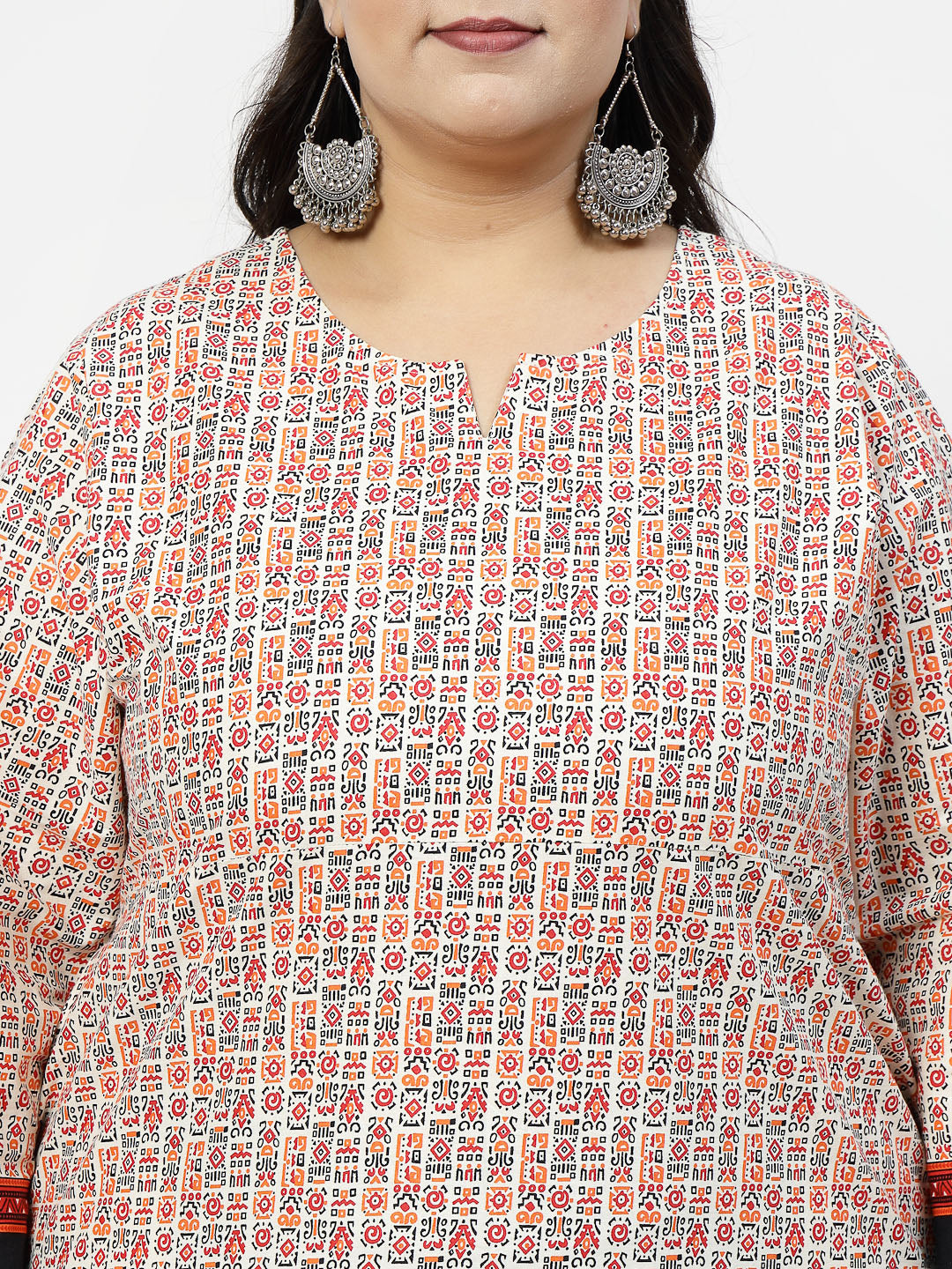 Women Plus Size Multicolor Printed Straight Kurta - Kashyap Global Lifestyles LLP