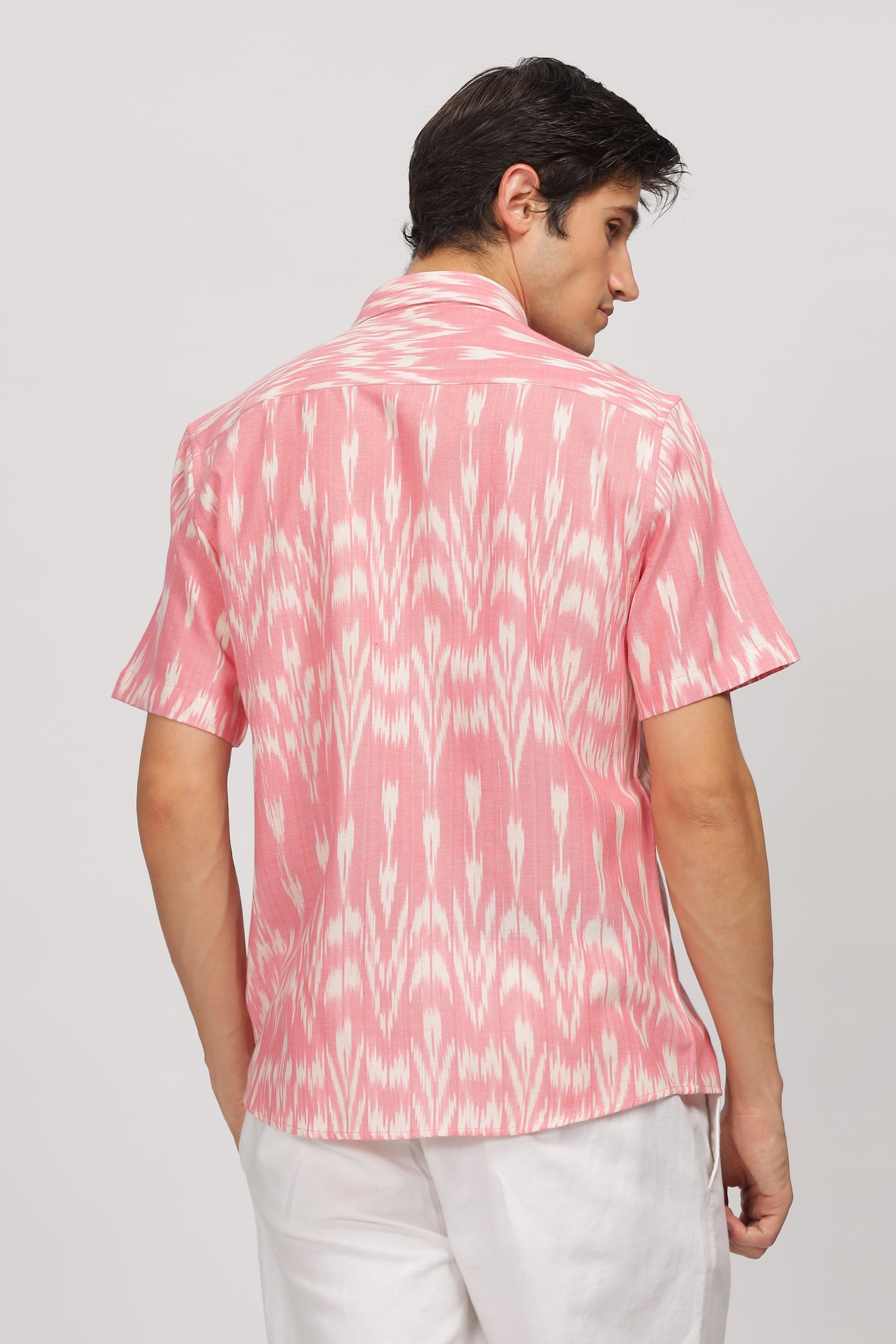 Uri Pink Ikat Regular Fit Casual Shirt