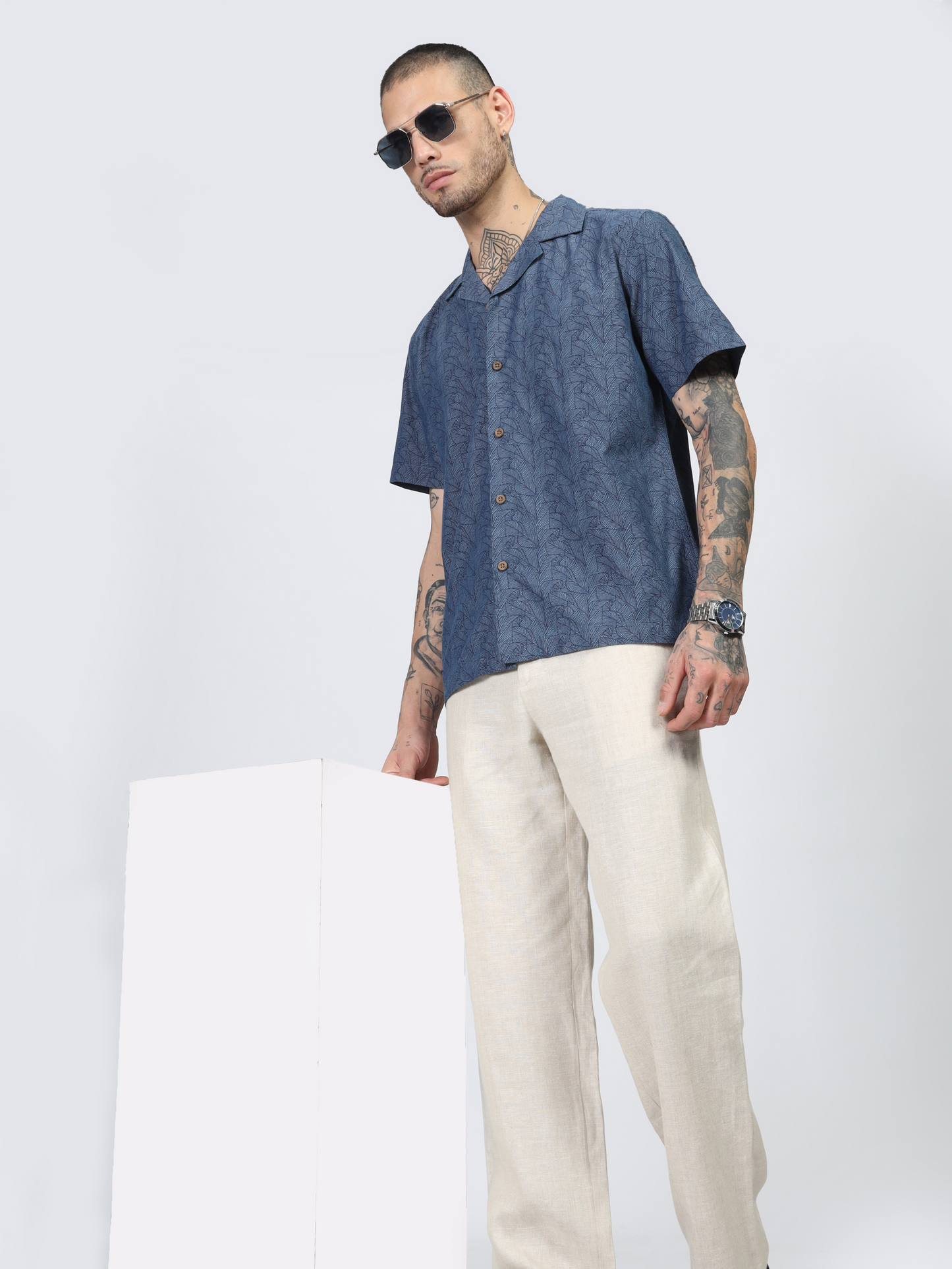 Uri Floral Cuban Collar Shirt - Kashyap Global Lifestyles LLP