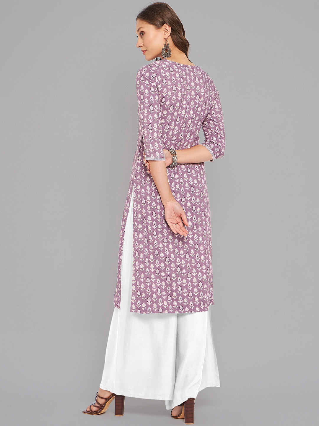 Women Lilac Printed Kurta - Kashyap Global Lifestyles LLP