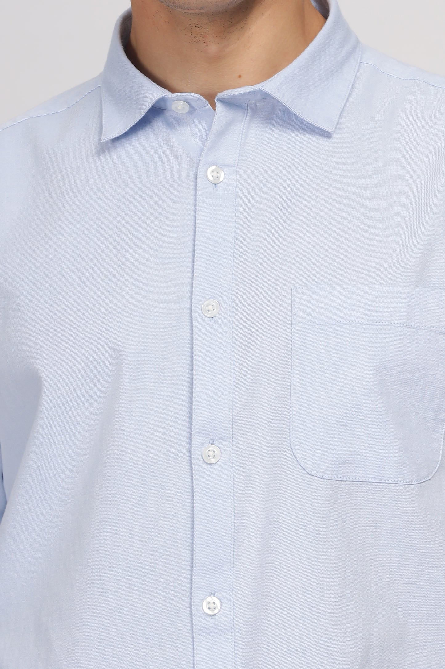 Uri Half Sleeve Sky Blue Oxford Shirt